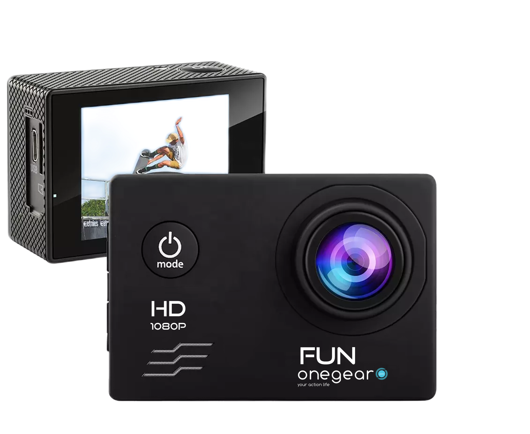 Action camera full HD Wifi 1080P écran 2.0" noir avec boitier sous 30