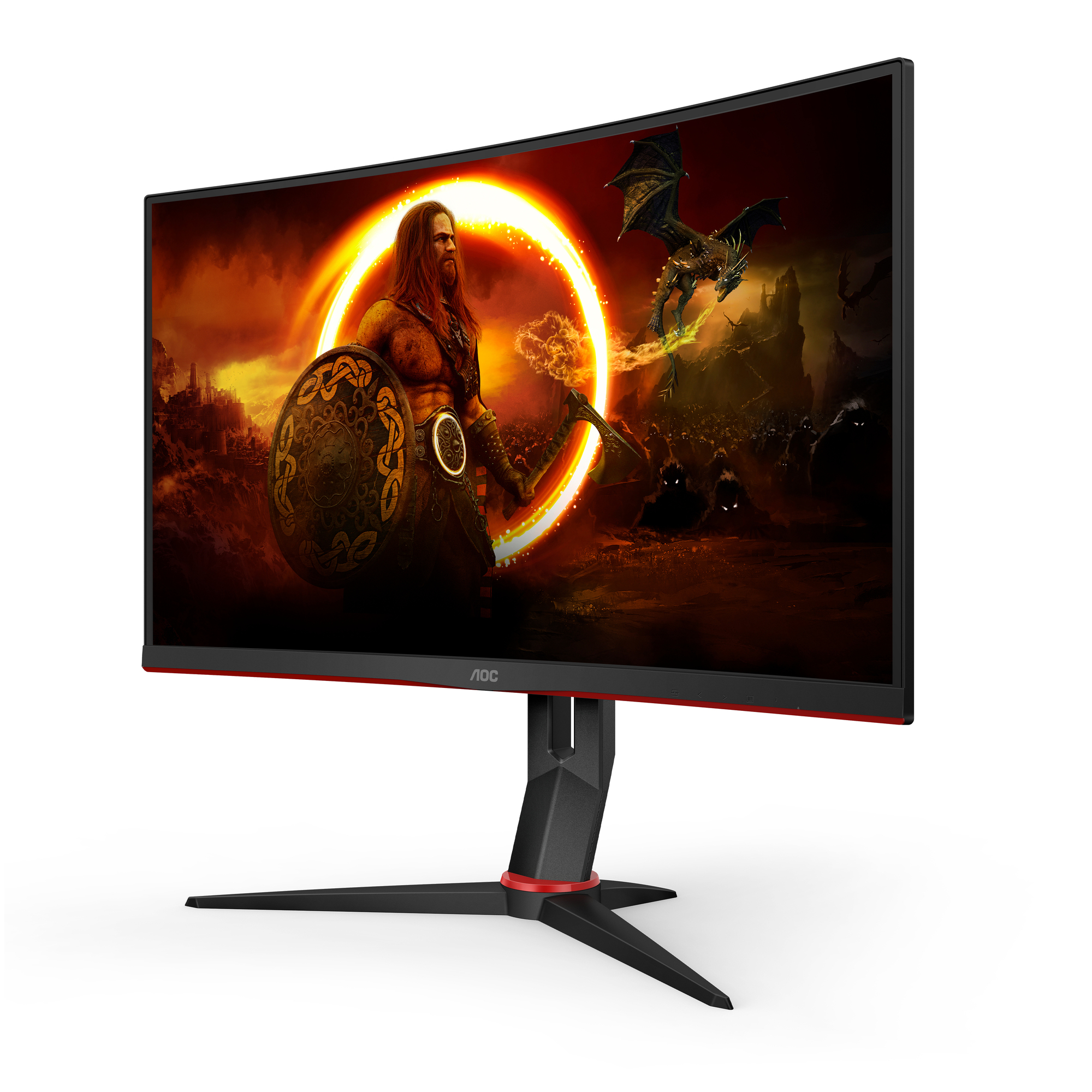 AOC G2 C24G2U/BK écran plat de PC 59,9 cm (23.6 ) 1920 x 1080 pixels Full HD LED Noir, Rouge - Neuf