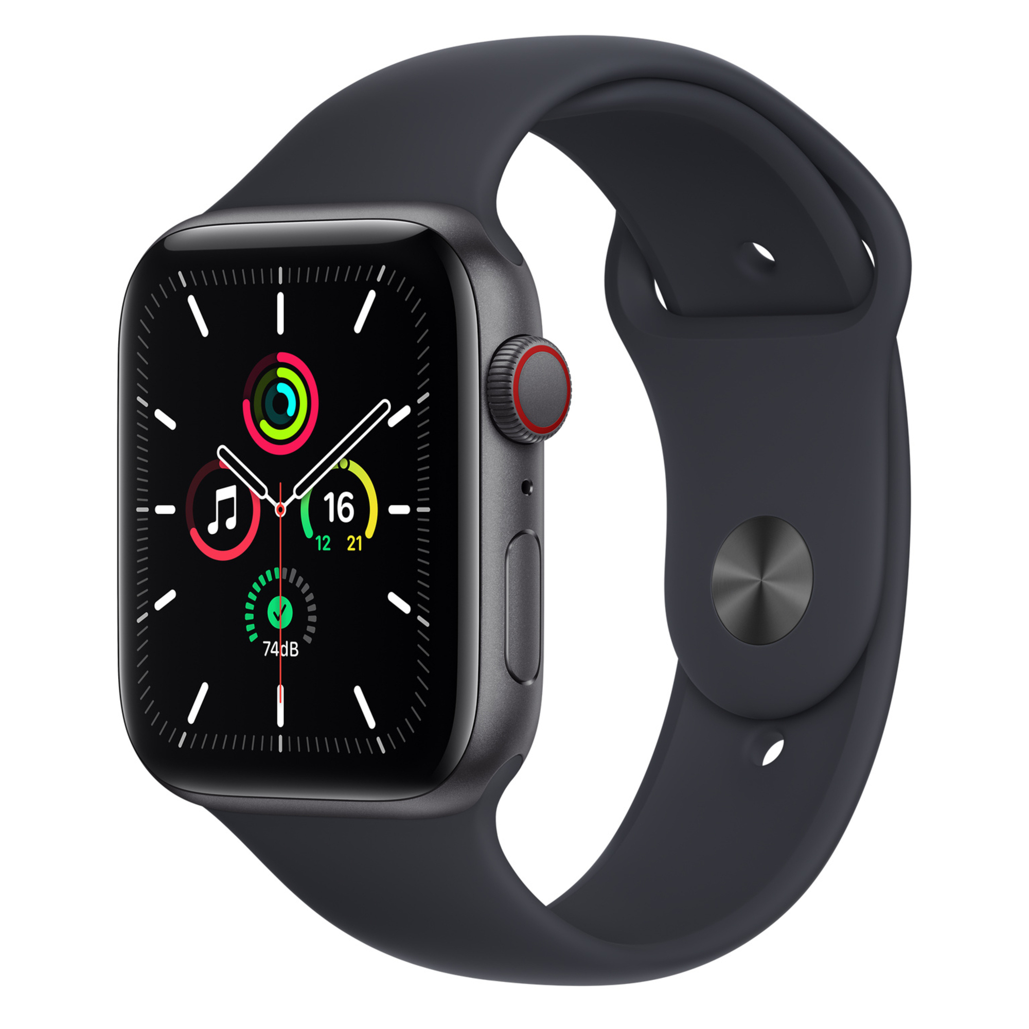 Apple Watch SE OLED 44 mm Numérique 368 x 448 pixels Écran tactile 4G Gris Wifi GPS (satellite), gris - Bon état
