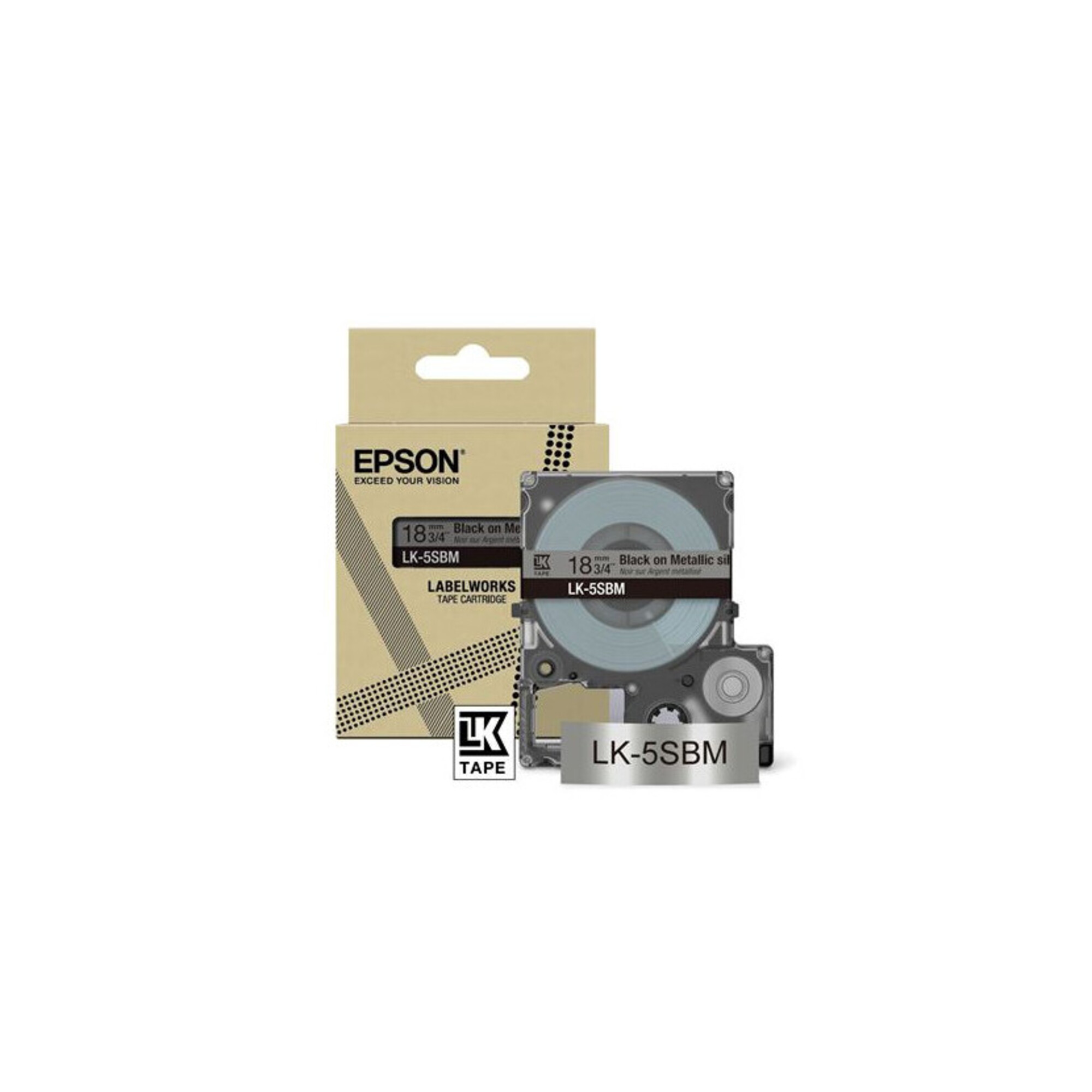 Cartouche d'encre Epson LK 5BKP pour LabelWorks LW C410 et LW C610 Or sur métallique - vue 3