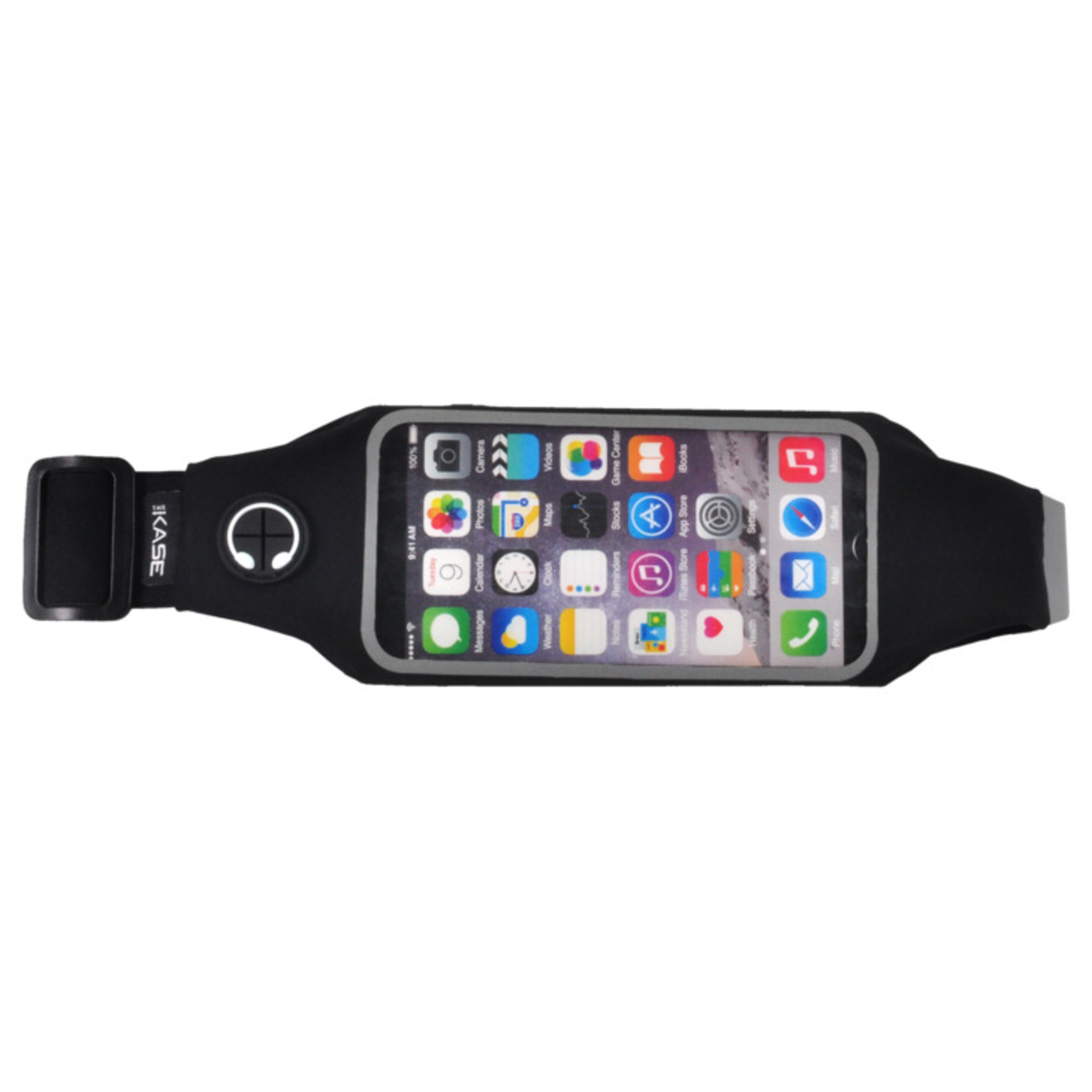 Ceinture de Sport Universelle avec 2 poches, Noir - Neuf