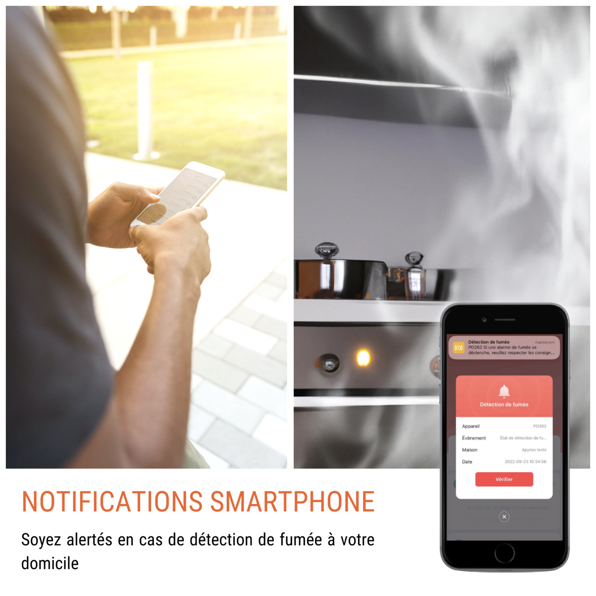 Accessoires maison connectée Konyks Detecteur de fumee connecte Easy Wi Fi + Bluetooth - vue 2