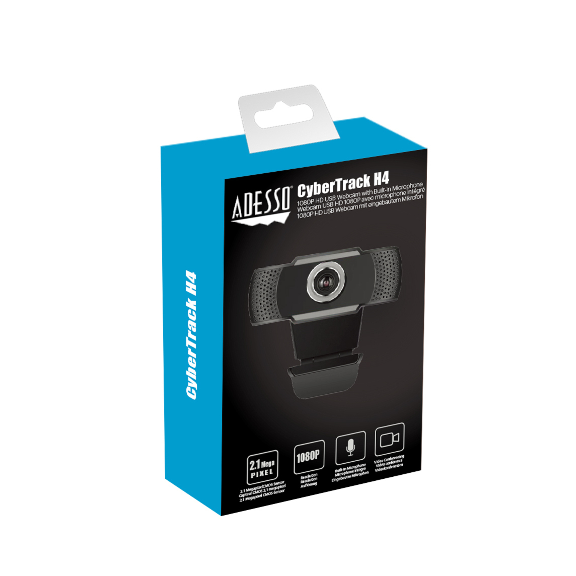 Adesso CyberTrack H4 webcam 2 1 MP 1920 x 1080 pixels USB 2.0 Neuf - vue 4