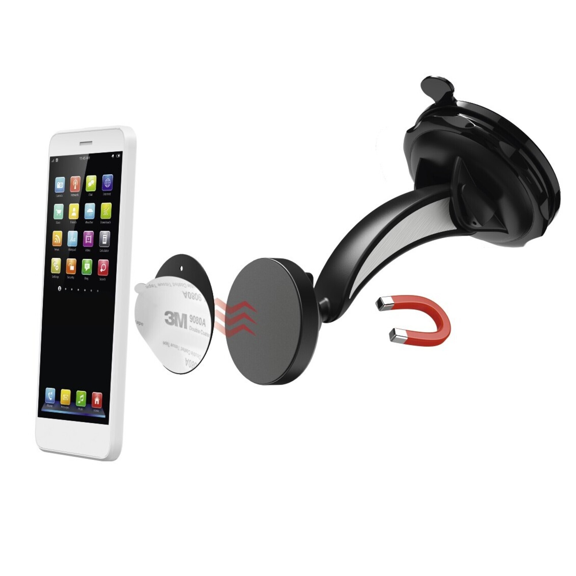 Support universel pour smartphone Magnet avec ventouse - Neuf