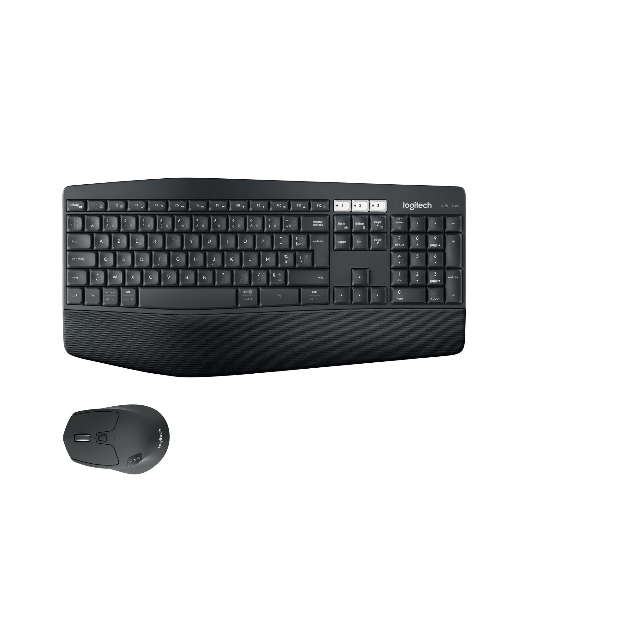 Logitech 920-008222 clavier Souris incluse Universel RF sans fil + Bluetooth AZERTY Français Noir - Neuf