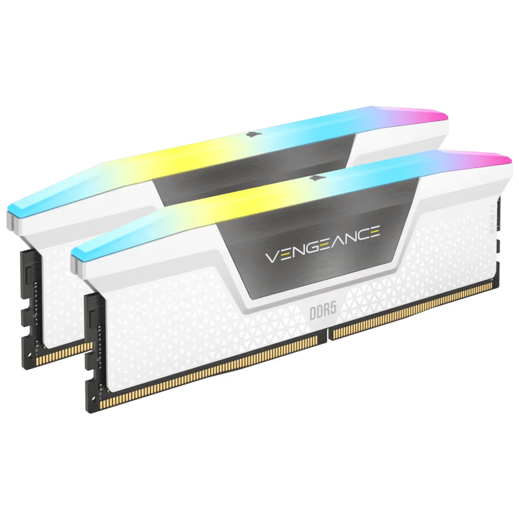 Corsair Vengeance RGB DDR5 - 32 Go (2 x 16 Go) - 6000 MT/s C40 - Intel XMP 3.0 - Blanc - Neuf