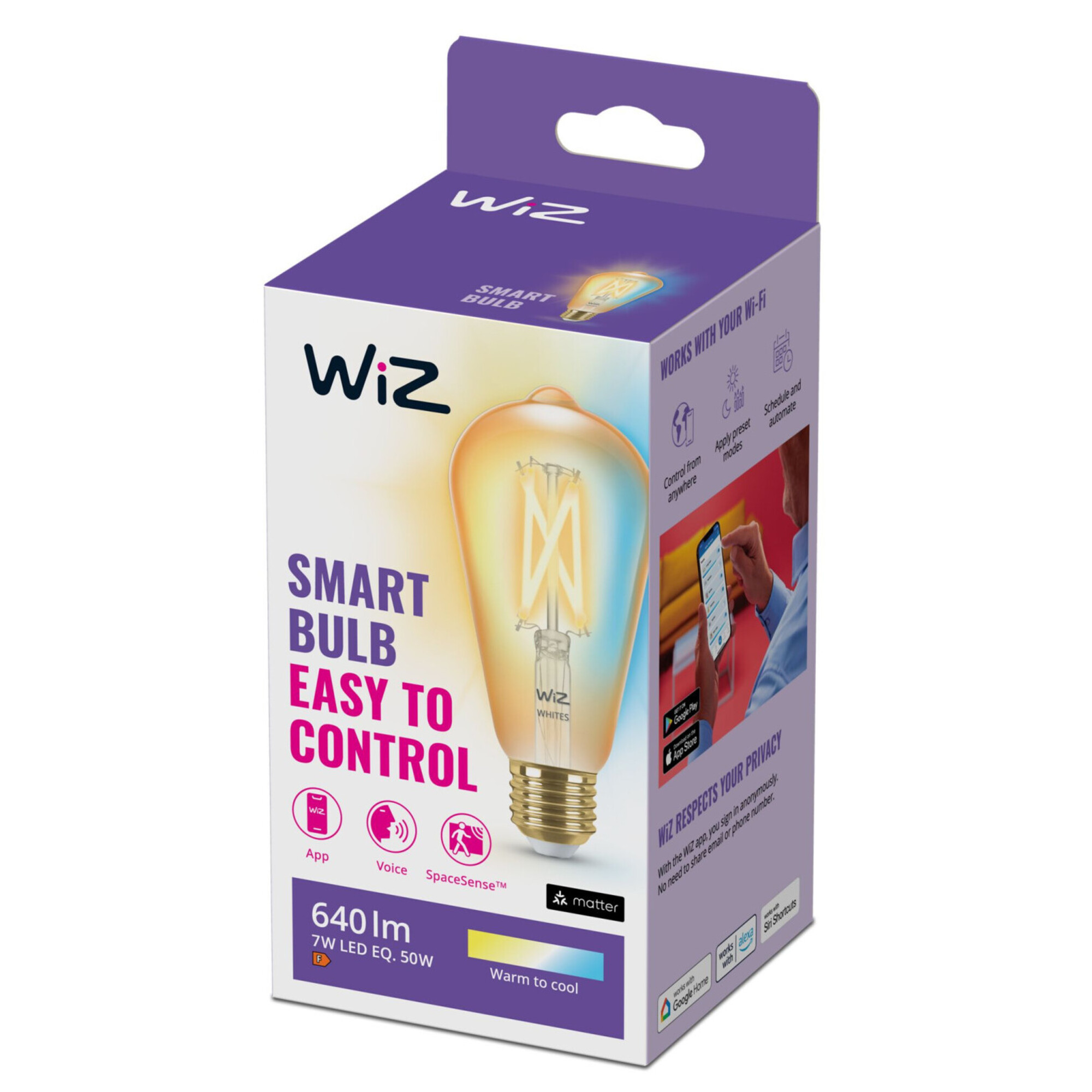 WiZ Ampoule ambre à filament ST64 E27 Neuf - vue 3