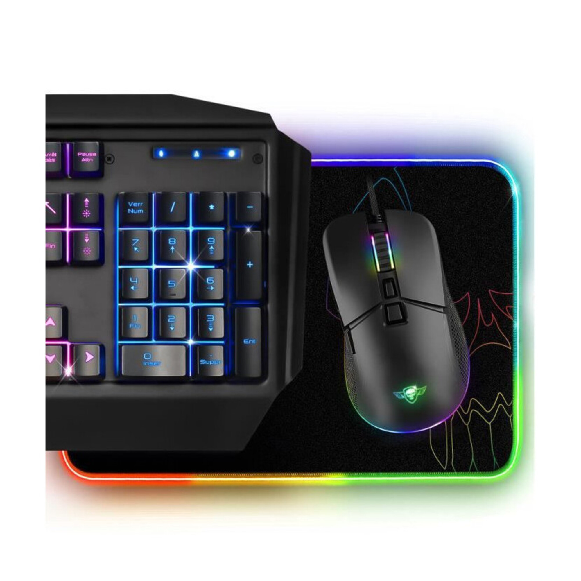 SPIRIT OF GAMER ULTIMATE 500 Pack Gaming 4 en 1 Souris 6400DPI Tapis Médium Clavier Semi Mécanique Casque Multiplateforme RGB - Neuf