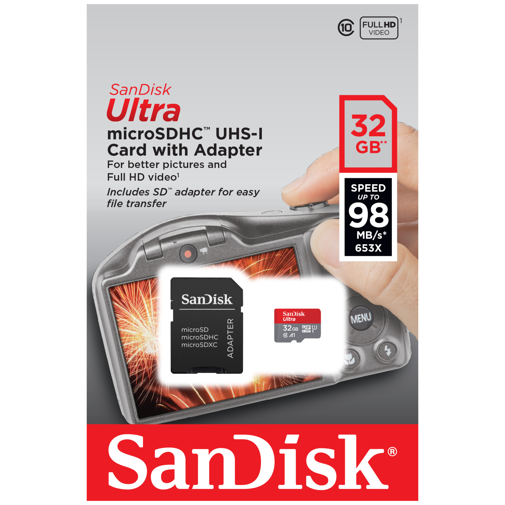 SanDisk Ultra 32 Go MicroSDHC UHS-I Classe 10 80Mo/s - Neuf