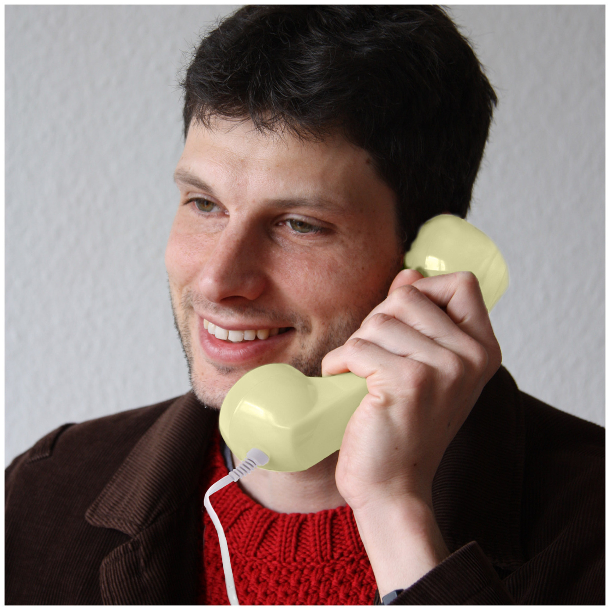 Combiné Téléphone Rétro pour Smartphones Android - Beige - Neuf