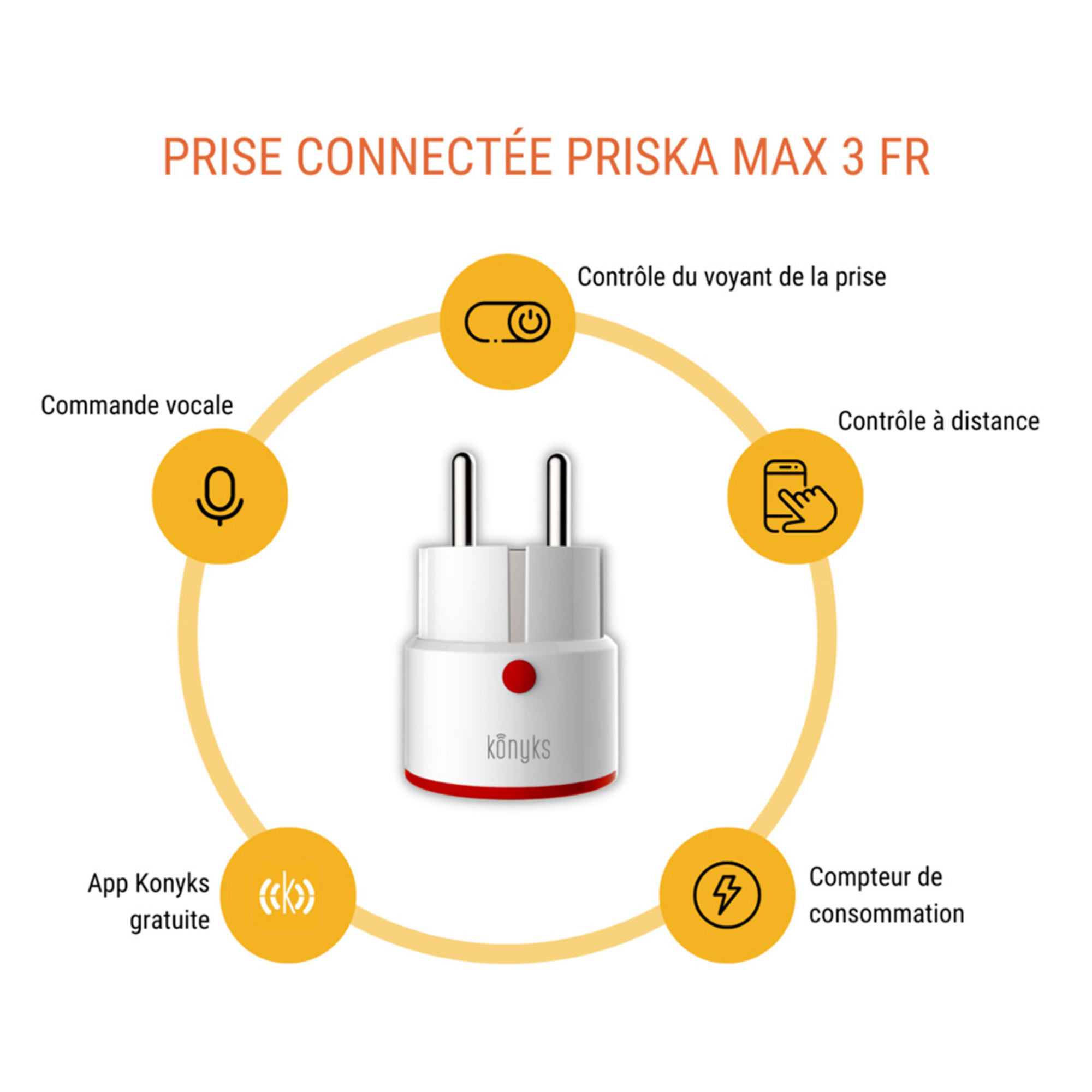 Accessoires maison connectée Konyks Prise electrique Wi fi + BT connecte 2022 WH - vue 4