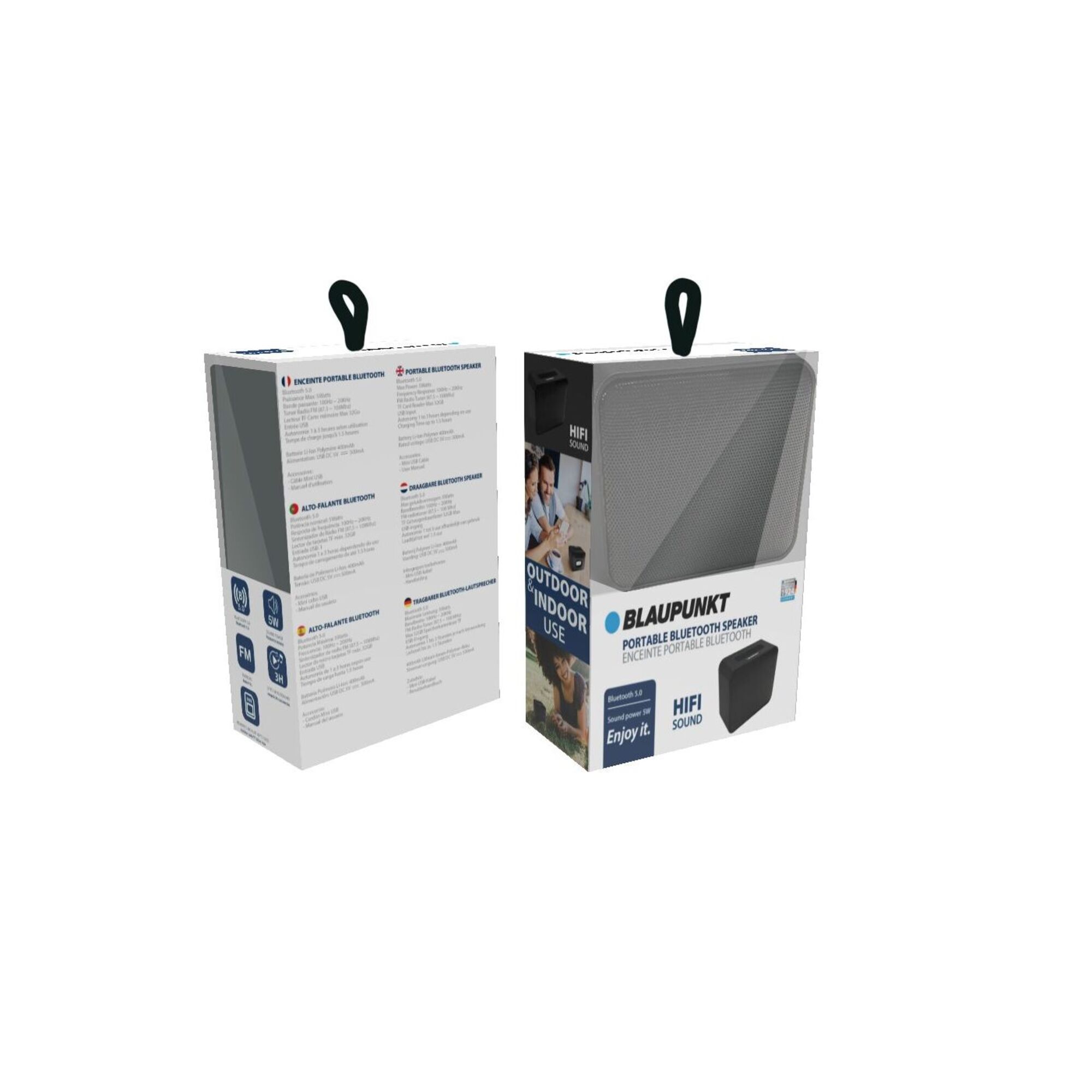 Enceinte Subwoofer Blaupunkt BLP3140-143 – 5W, Bluetooth, Métal, USB/AUX - vue 3