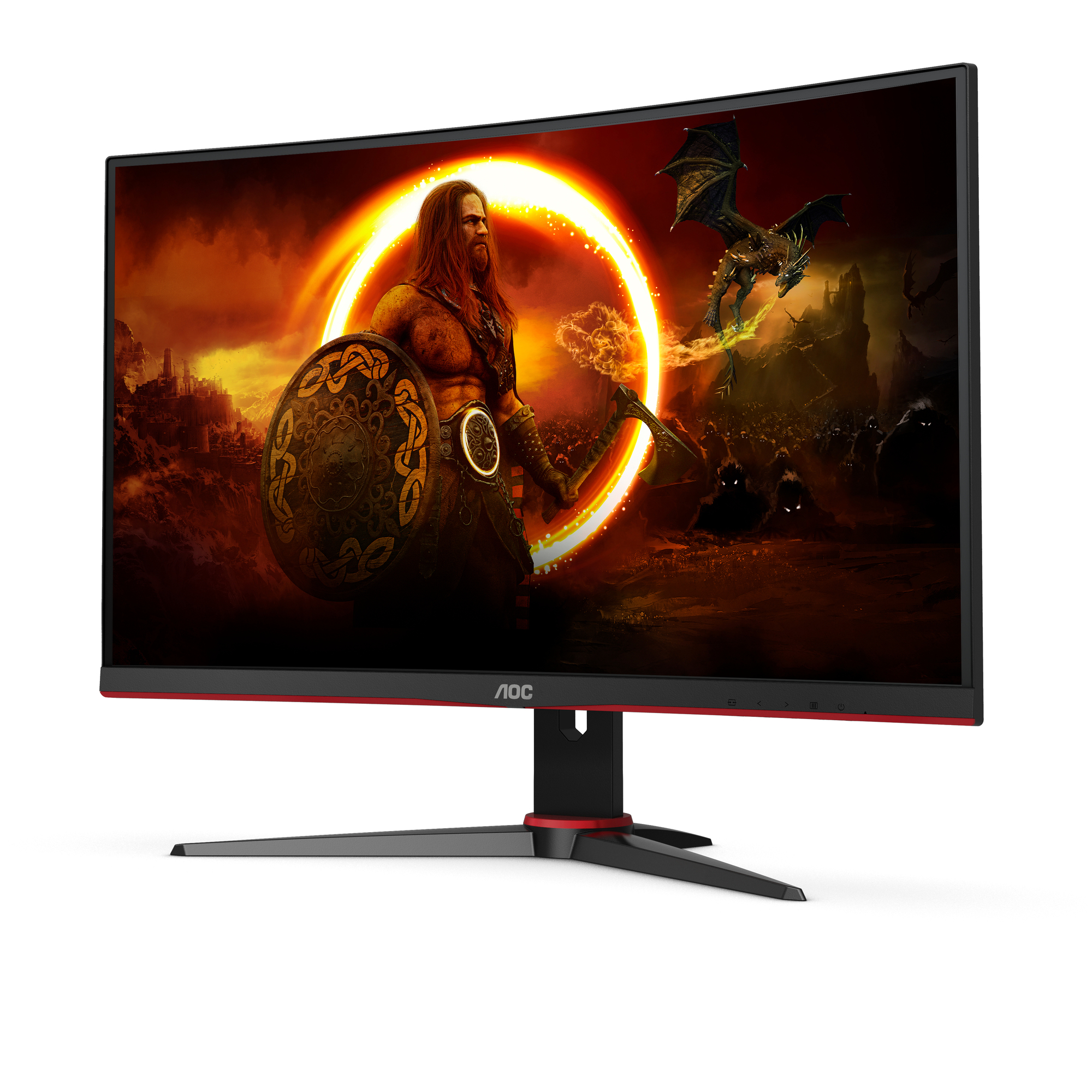 AOC G2 C24G2AE/BK écran plat de PC 59,9 cm (23.6 ) 1920 x 1080 pixels Full HD LED Noir, Rouge - Neuf