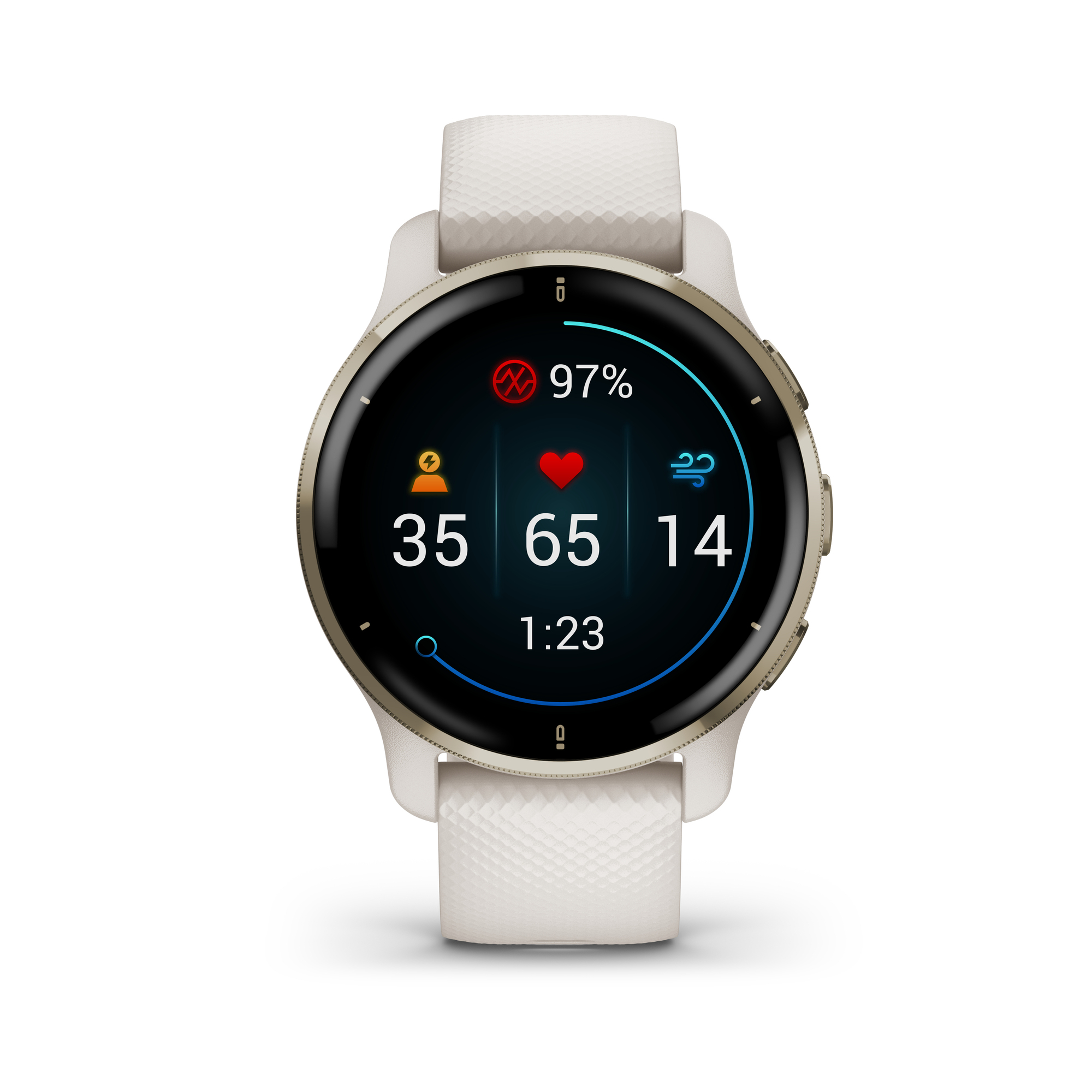 Venu 2 Plus Gps 3,3  (1.3 ) Amoled 43 Mm Or, Ivoire Gps (Satellite) - Neuf