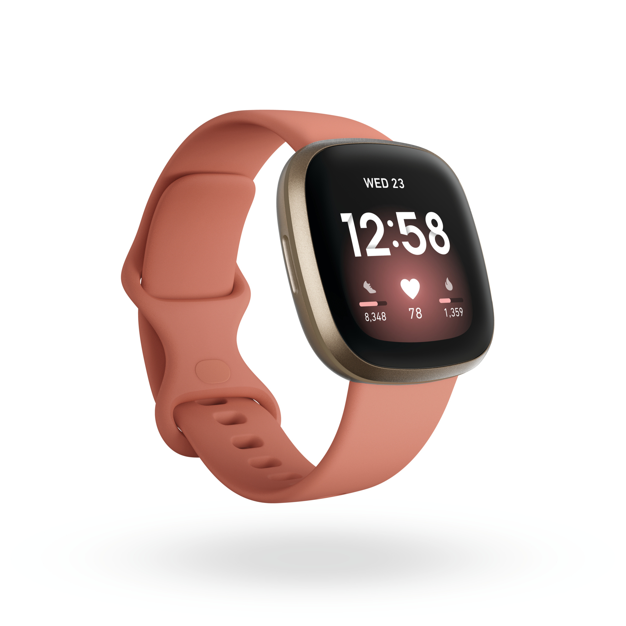 Fitbit Versa 3 Aluminium en or doux Montre connectée avec bracelet silicone taille du bracelet : / Wi Fi NFC Bluetooth - vue 2