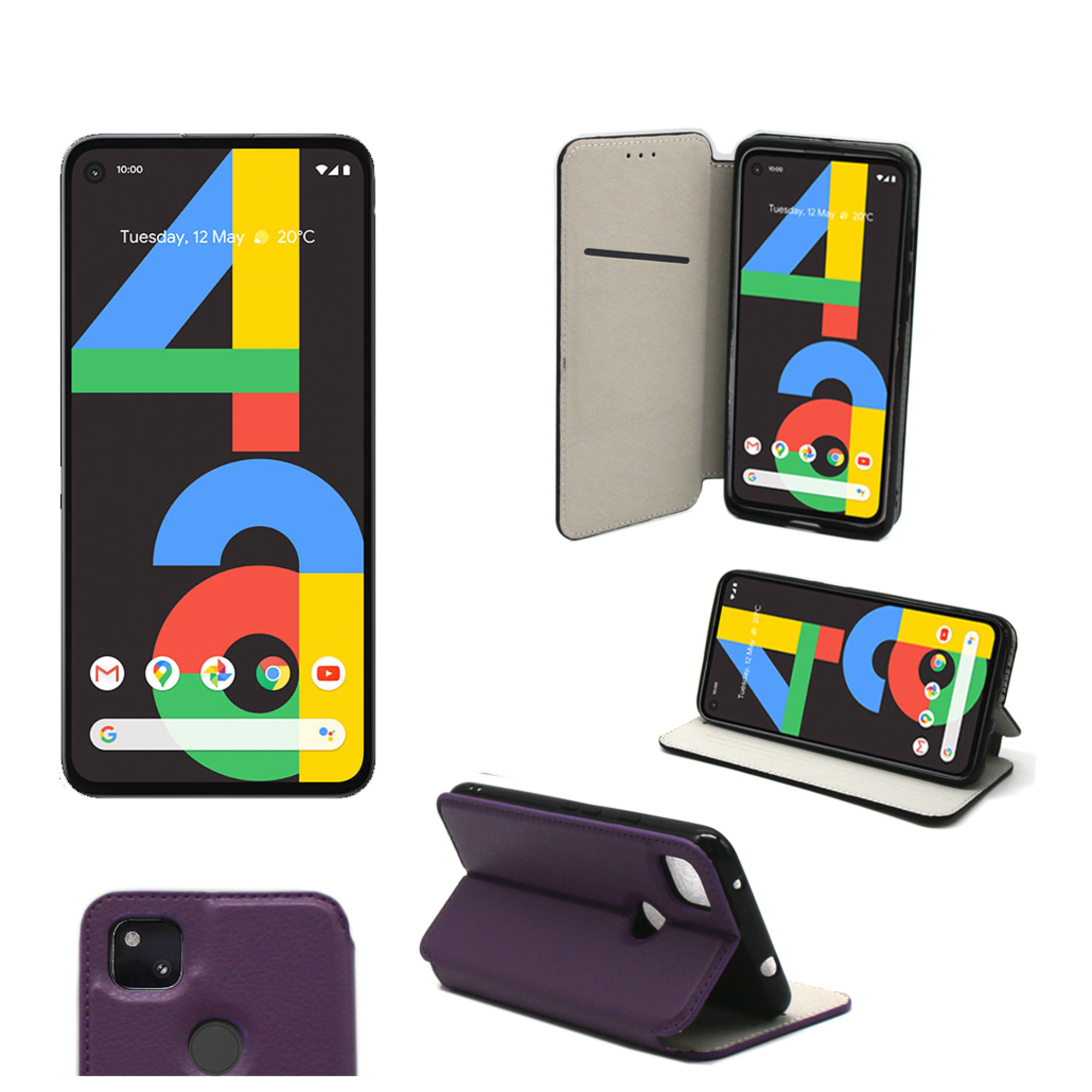 Google Pixel 4A 4G Etui / Housse pochette protection violet - Neuf