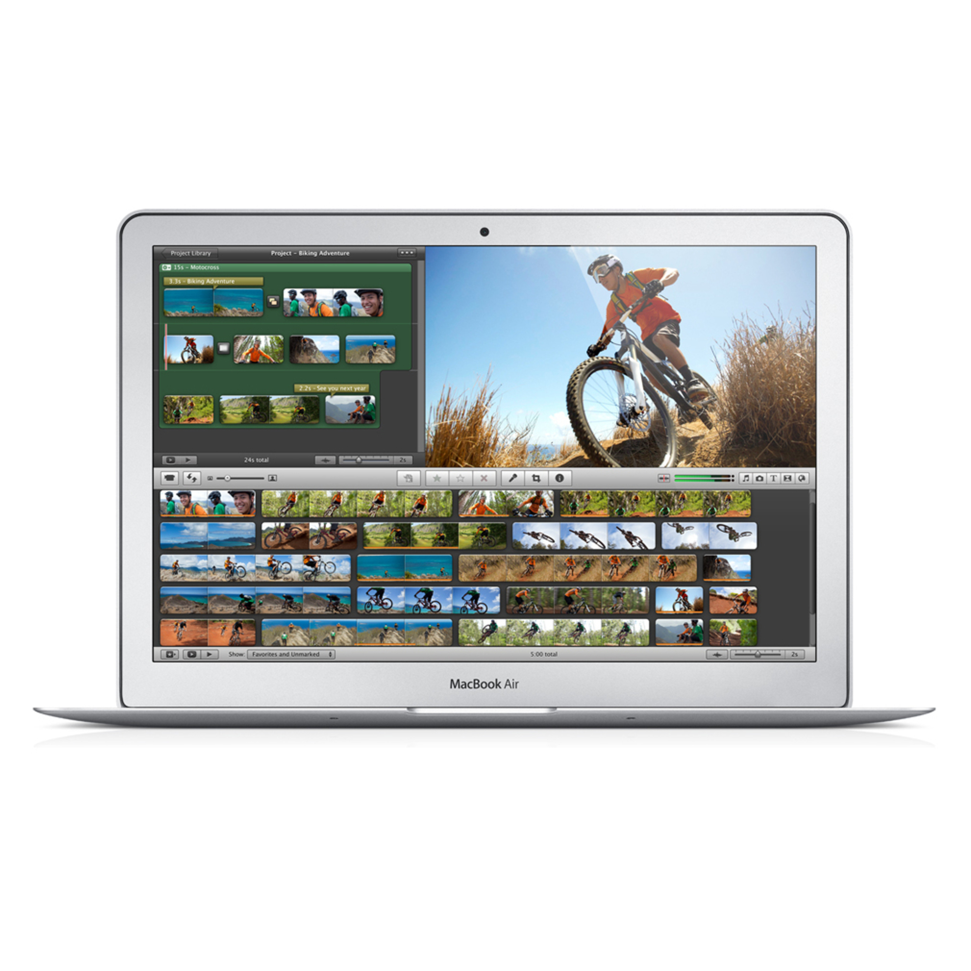 MacBook Air Core i5 (2013) 13.3', 1.3 GHz 128 Go 4 Go Intel HD Graphics 5000, Argent - AZERTY - Excellent état