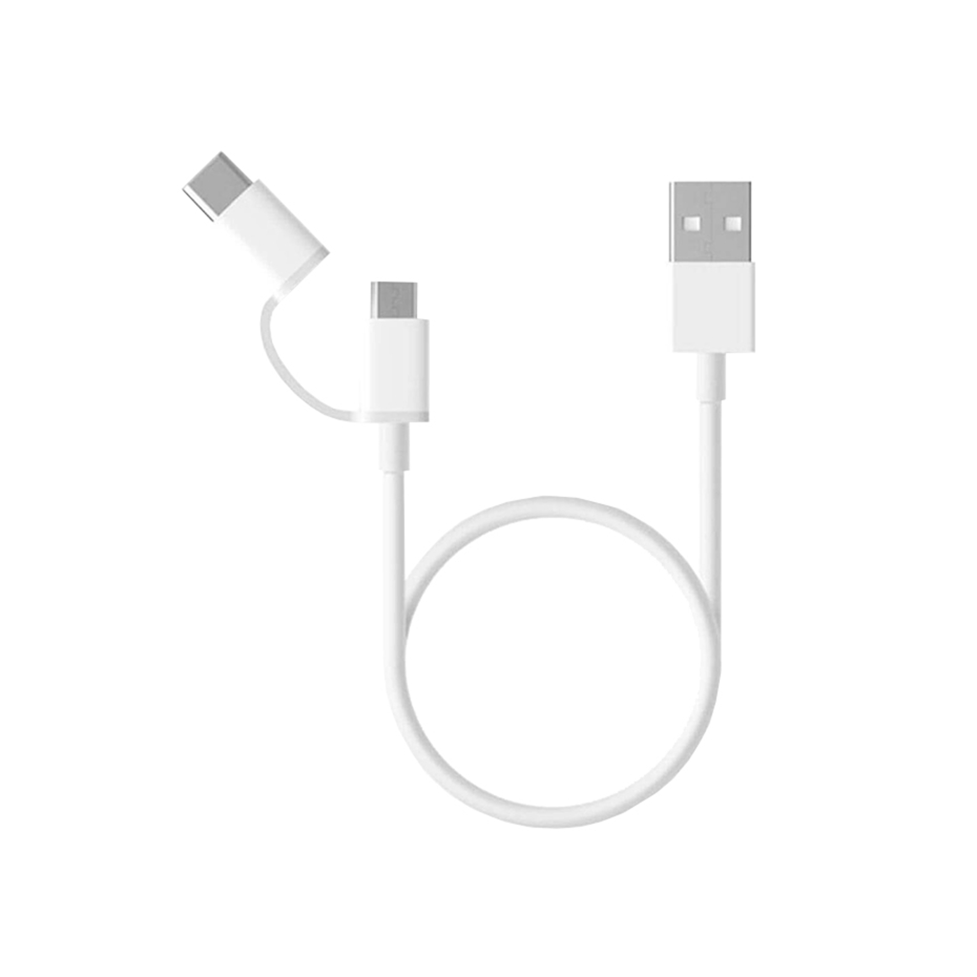 Xiaomi Mi 2-in-1 USB Cable (Micro USB to Type C) 100cm câble USB USB 2.0 1 m USB A Micro-USB B Blanc - Neuf