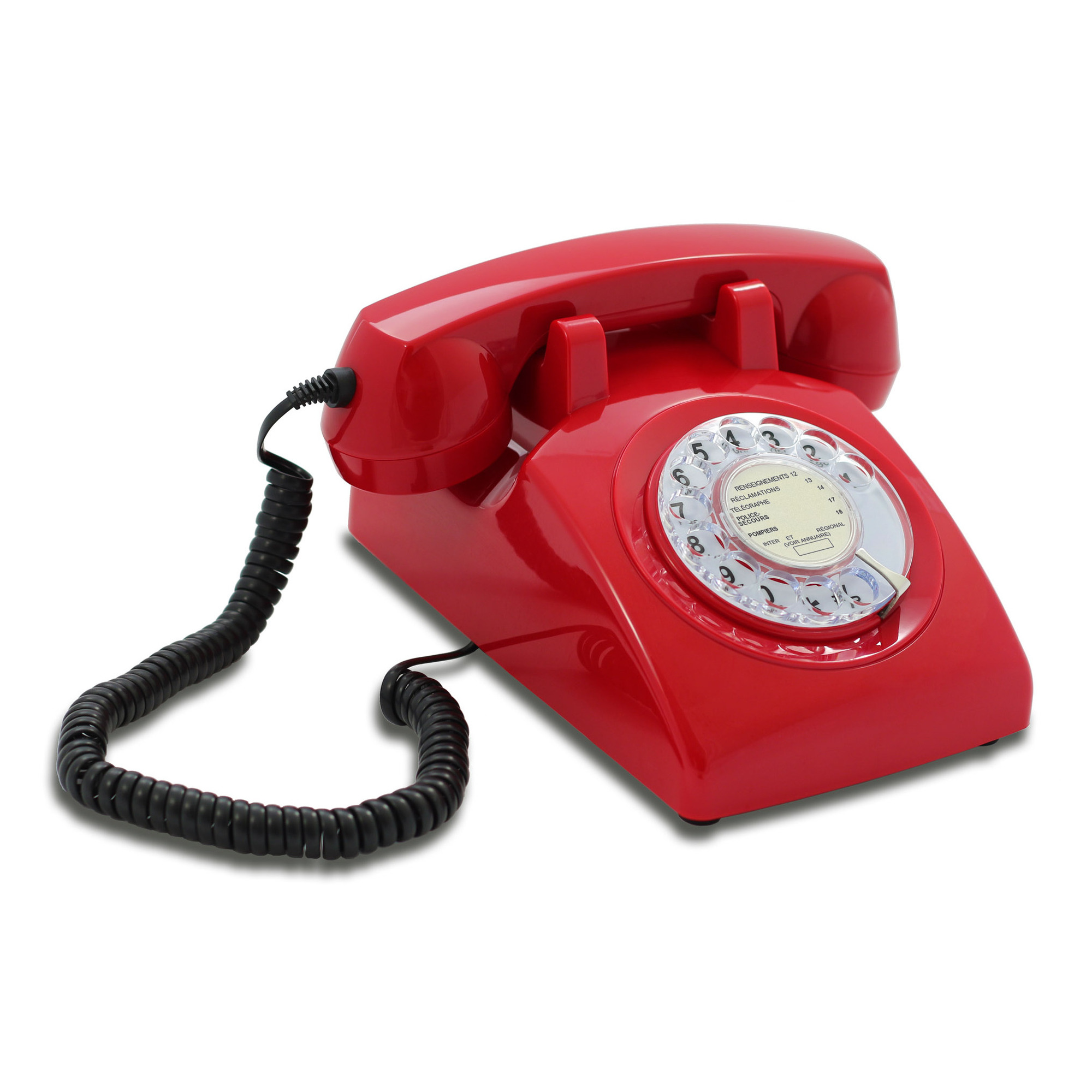 Téléphone fixe filaire rétro vintage avec cadran rotatif Neuf - vue 10