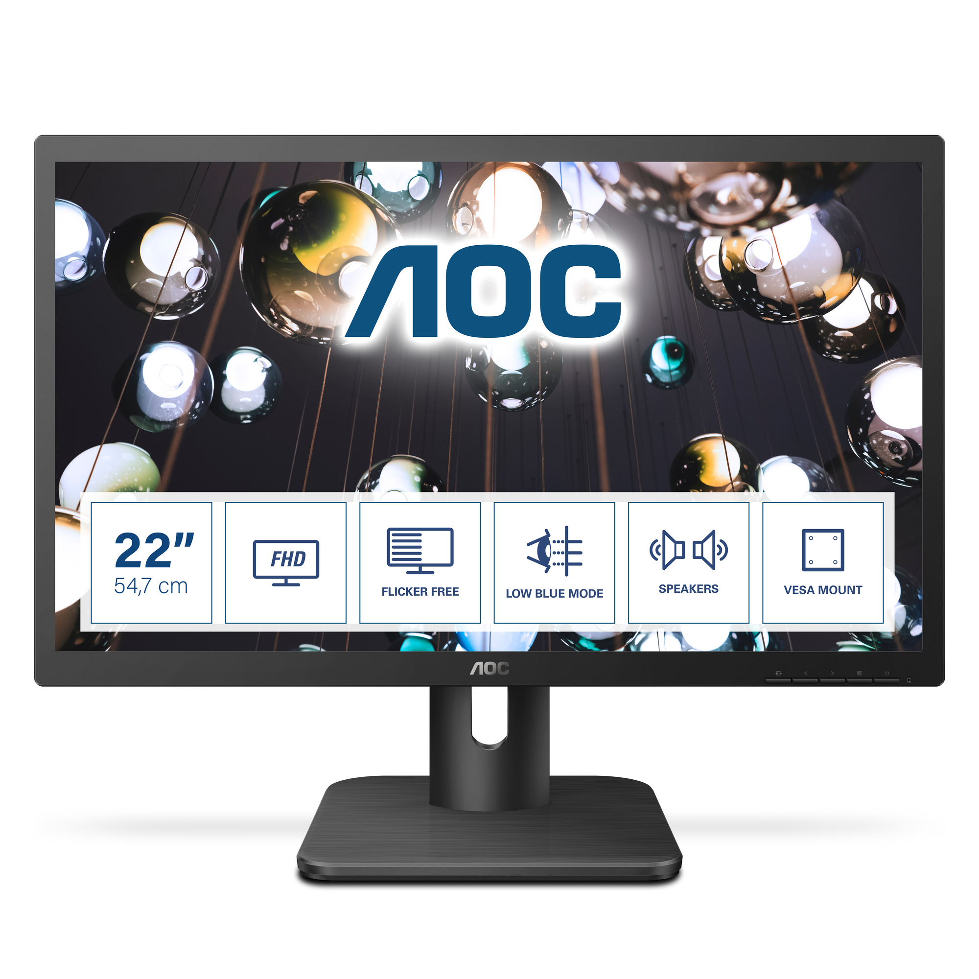 AOC E1 22E1D écran plat de PC 54,6 cm (21.5 ) 1920 x 1080 pixels Full HD LED Noir - Neuf