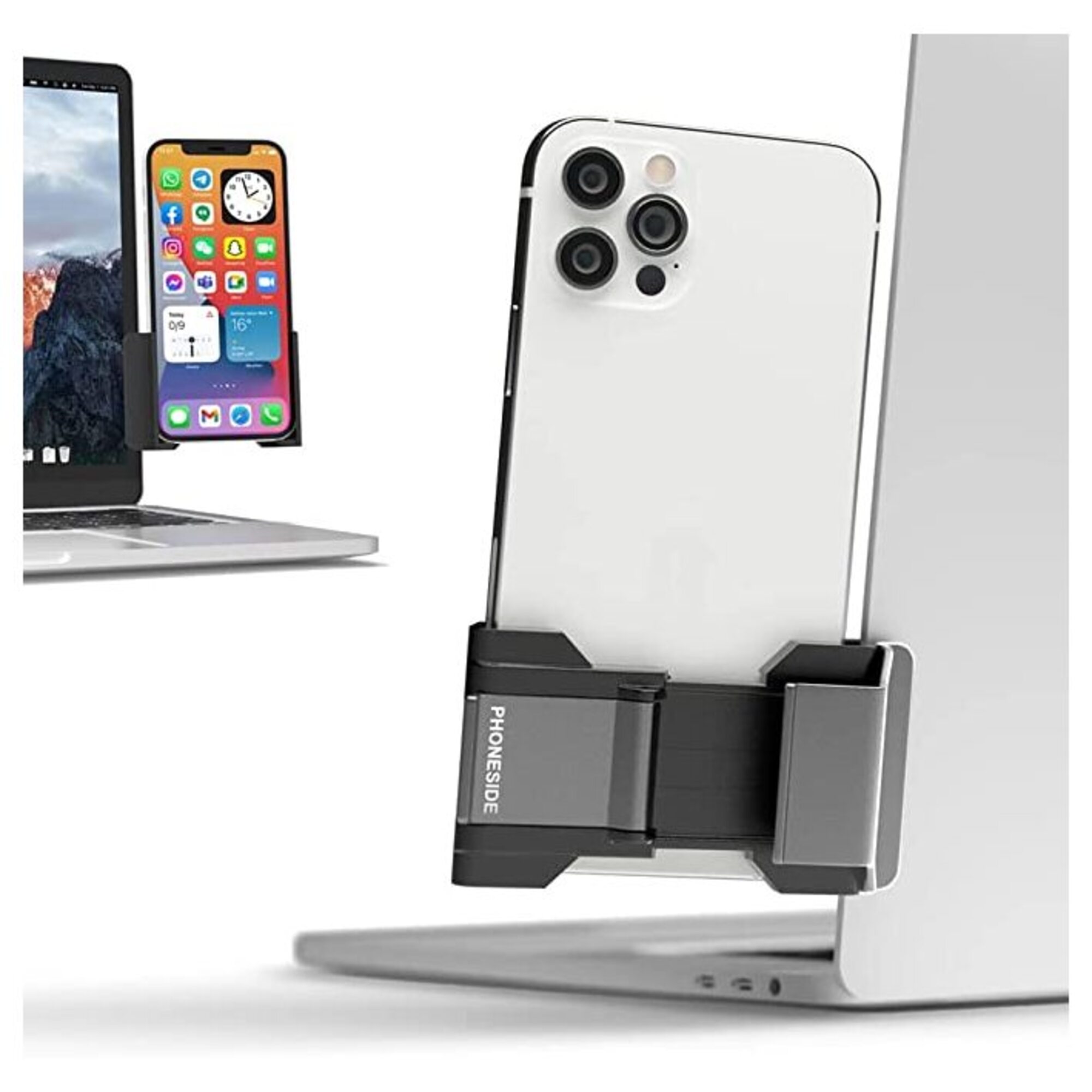 PHONESIDE Support smartphone sur laptop et écrans pc - vue 2