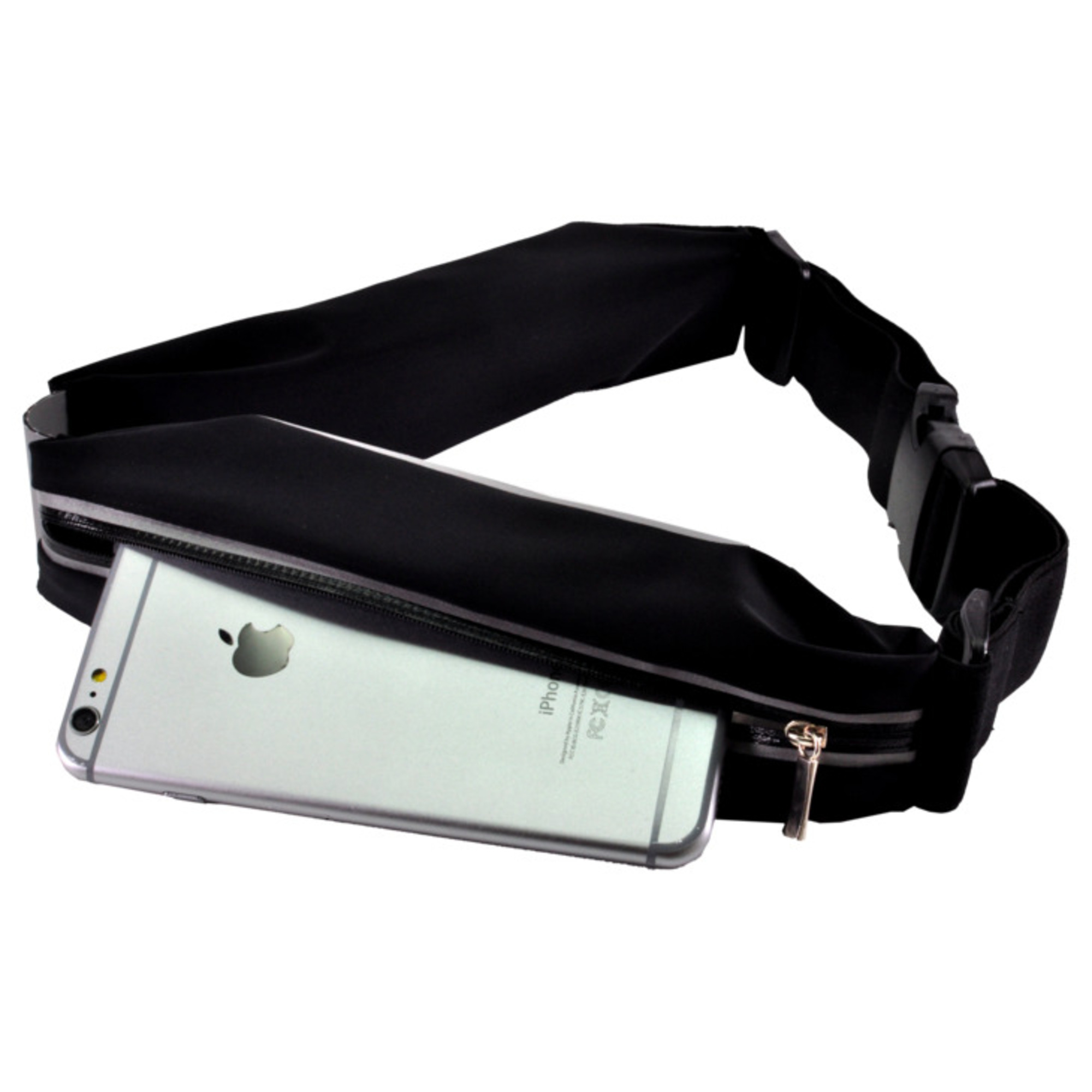 Ceinture de Sport Universelle avec 2 poches, Noir - Neuf