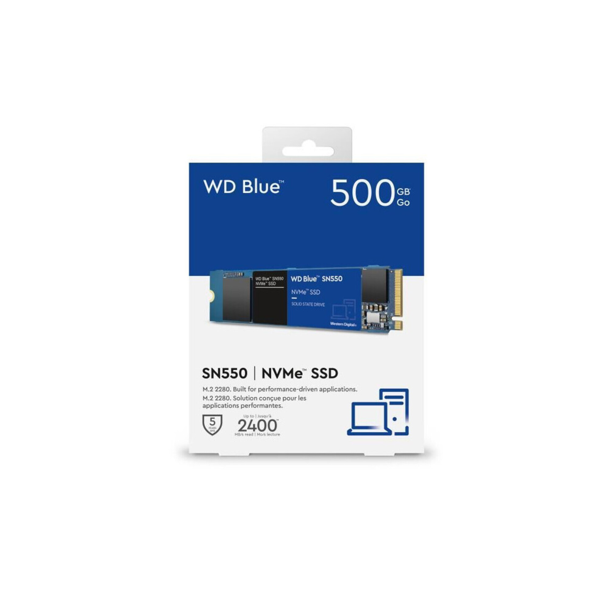 Western Digital WD SN550 NVMe 500 Go .2 PCI Express 3.0 3D NAND Neuf - vue 2