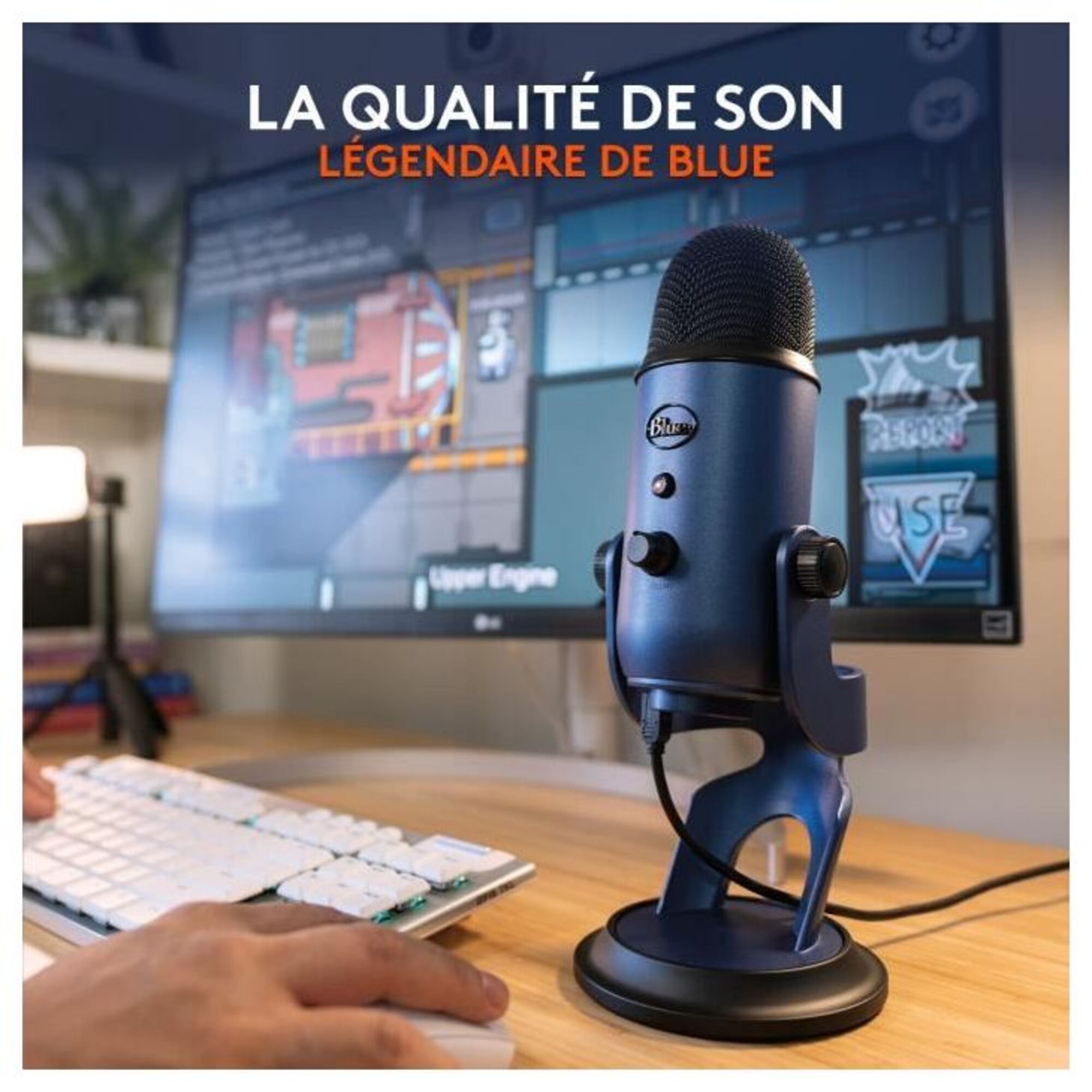 Microphone USB - Blue Yeti - Pour Enregistrement, Streaming, Gaming, Podcast sur PC ou Mac - Bleu - Neuf