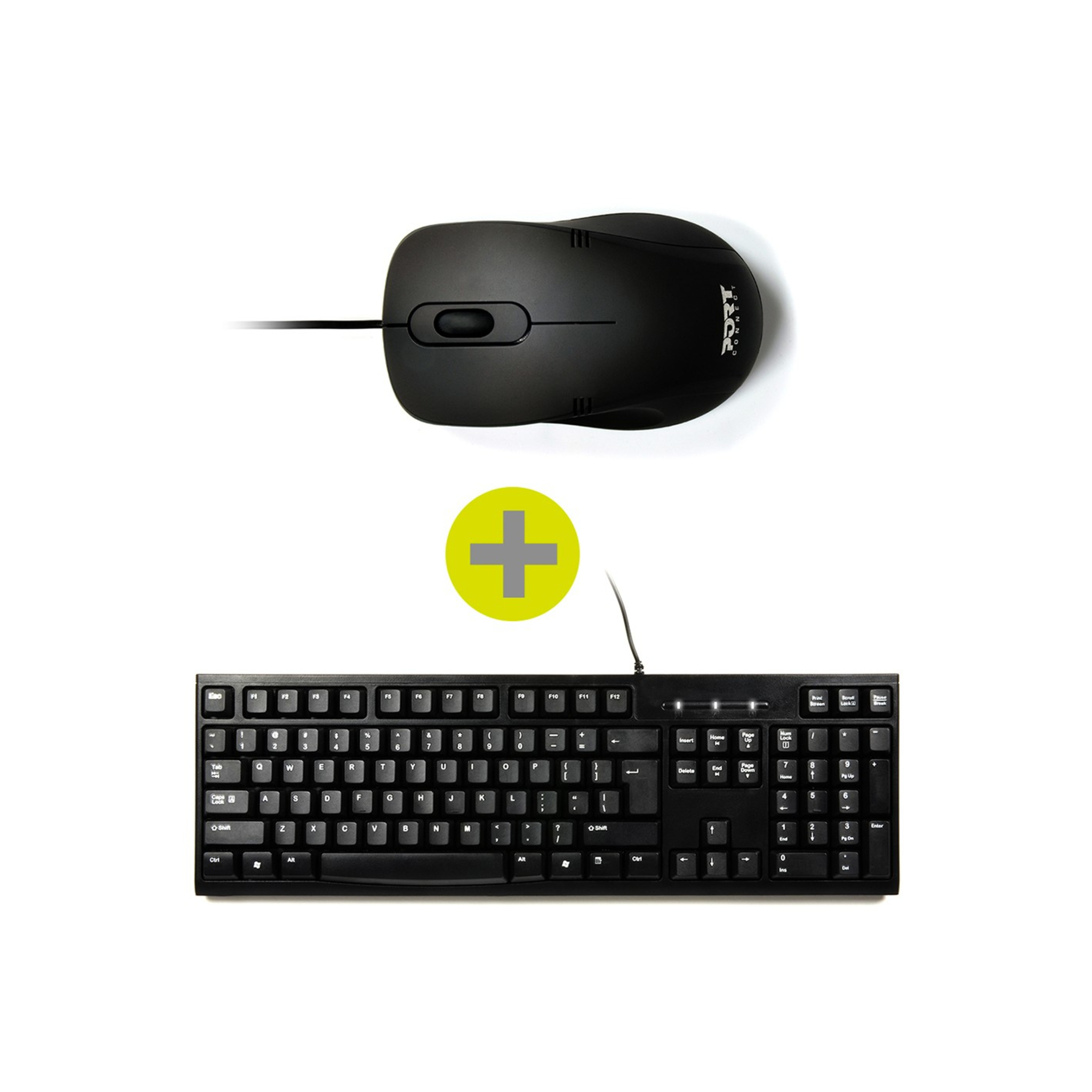 Pack Clavier Et Souris Filaire Port Designs 900900 – AZERTY, 1000 DPI