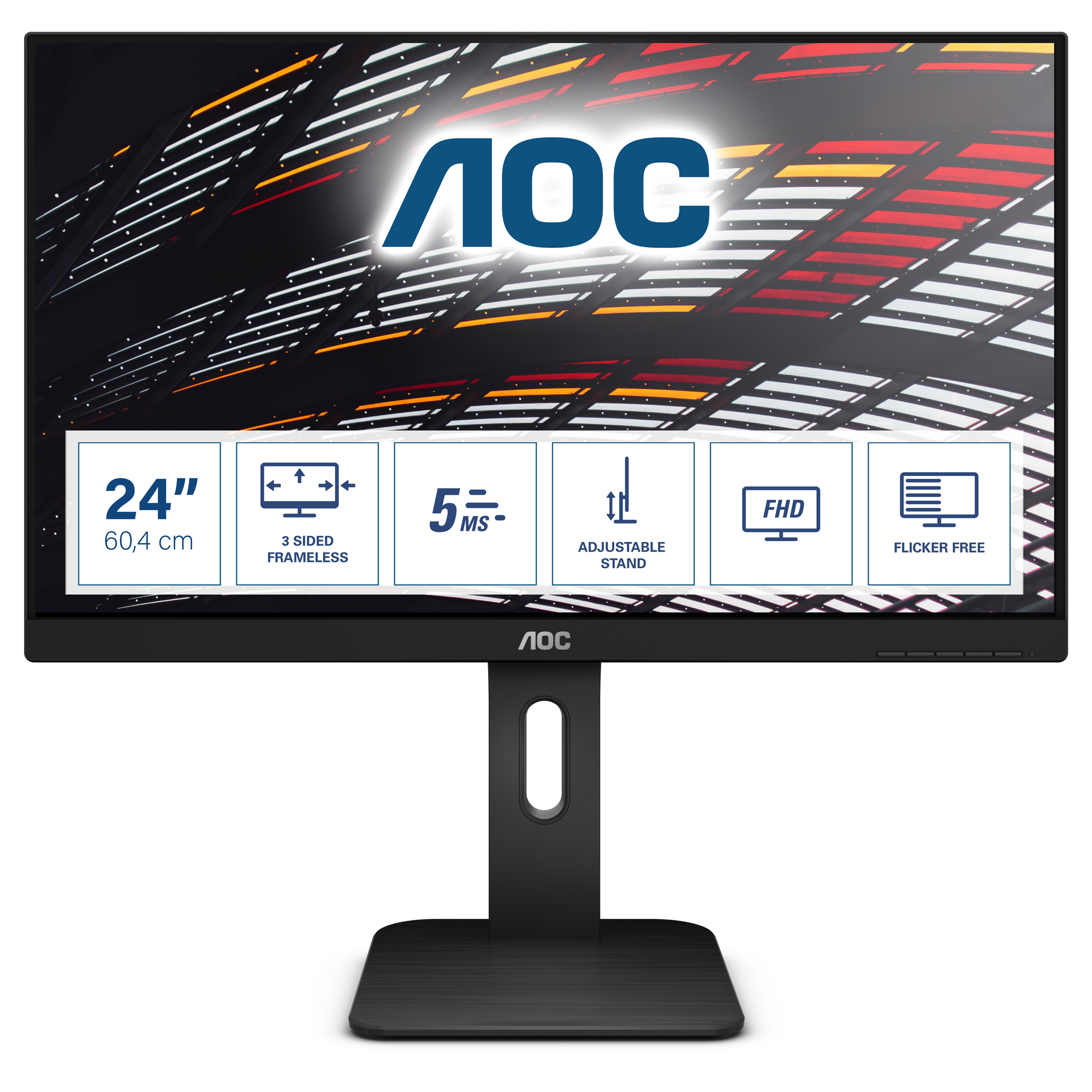 AOC P1 24P1 écran plat de PC 60,5 cm (23.8 ) 1920 x 1080 pixels Full HD LED Noir - Neuf