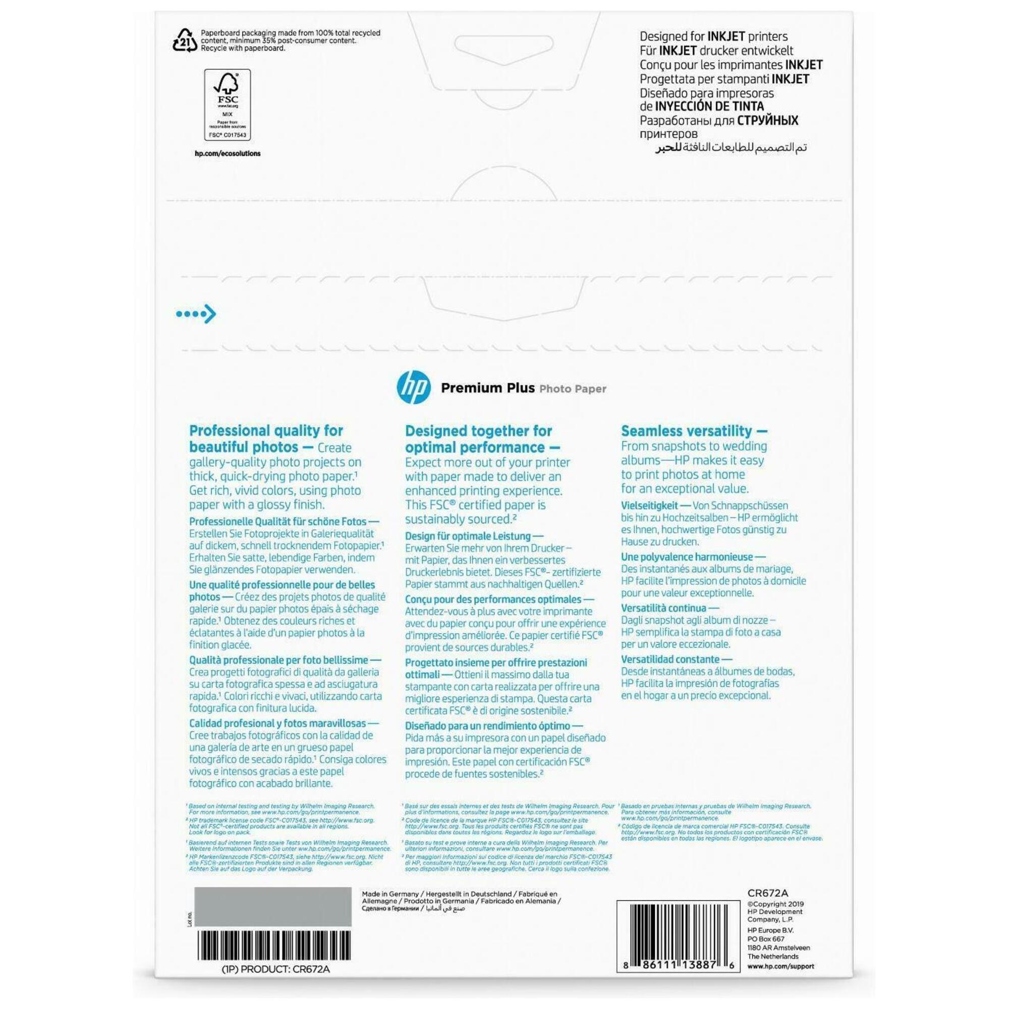HP HP Premium Plus Glossy Photo Paper - vue 4
