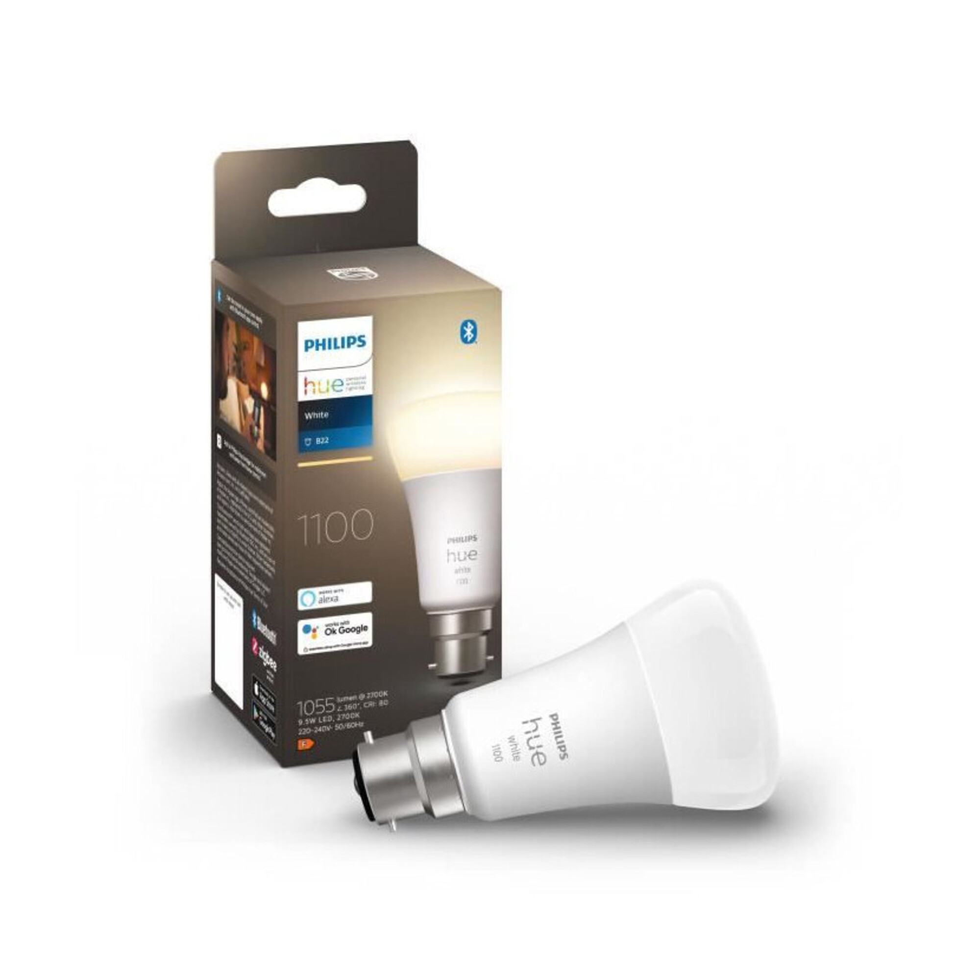 PHILIPS Hue White - Ampoule LED connectée B22 Equivalent 75W - Compatible Bluetooth - Neuf