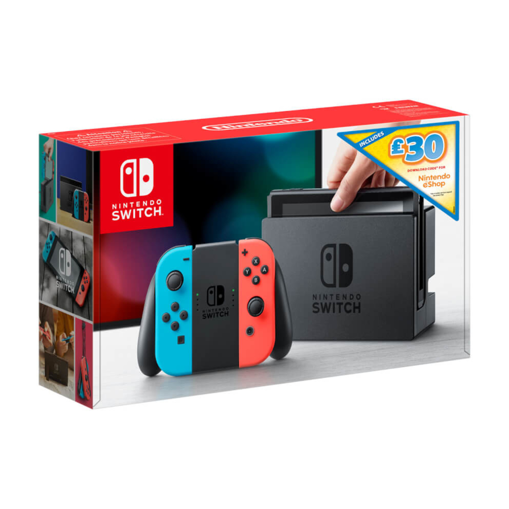 Nintendo Switch + 35€ voucher eShop console de jeux portables 15,8 cm (6.2 ) 32 Go Écran tactile Wifi Noir, Bleu, Gris - Très bon état