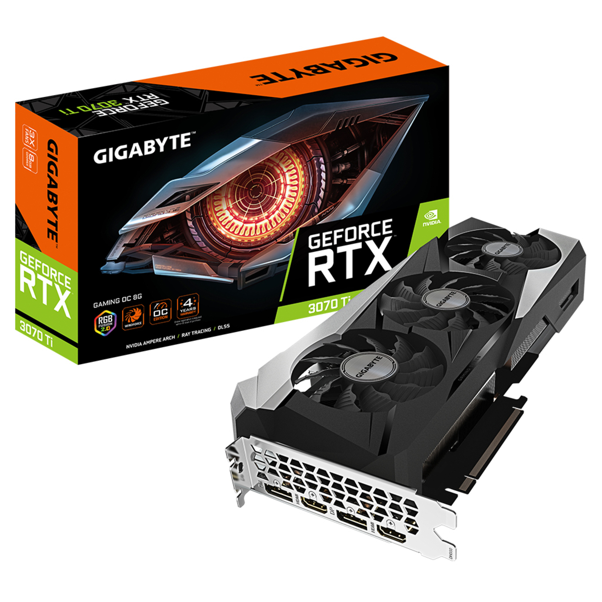 GIGABYTE GAMING GV-N307TGAMING OC-8GD carte graphique NVIDIA GeForce RTX 3070 Ti 8 Go GDDR6X - Neuf