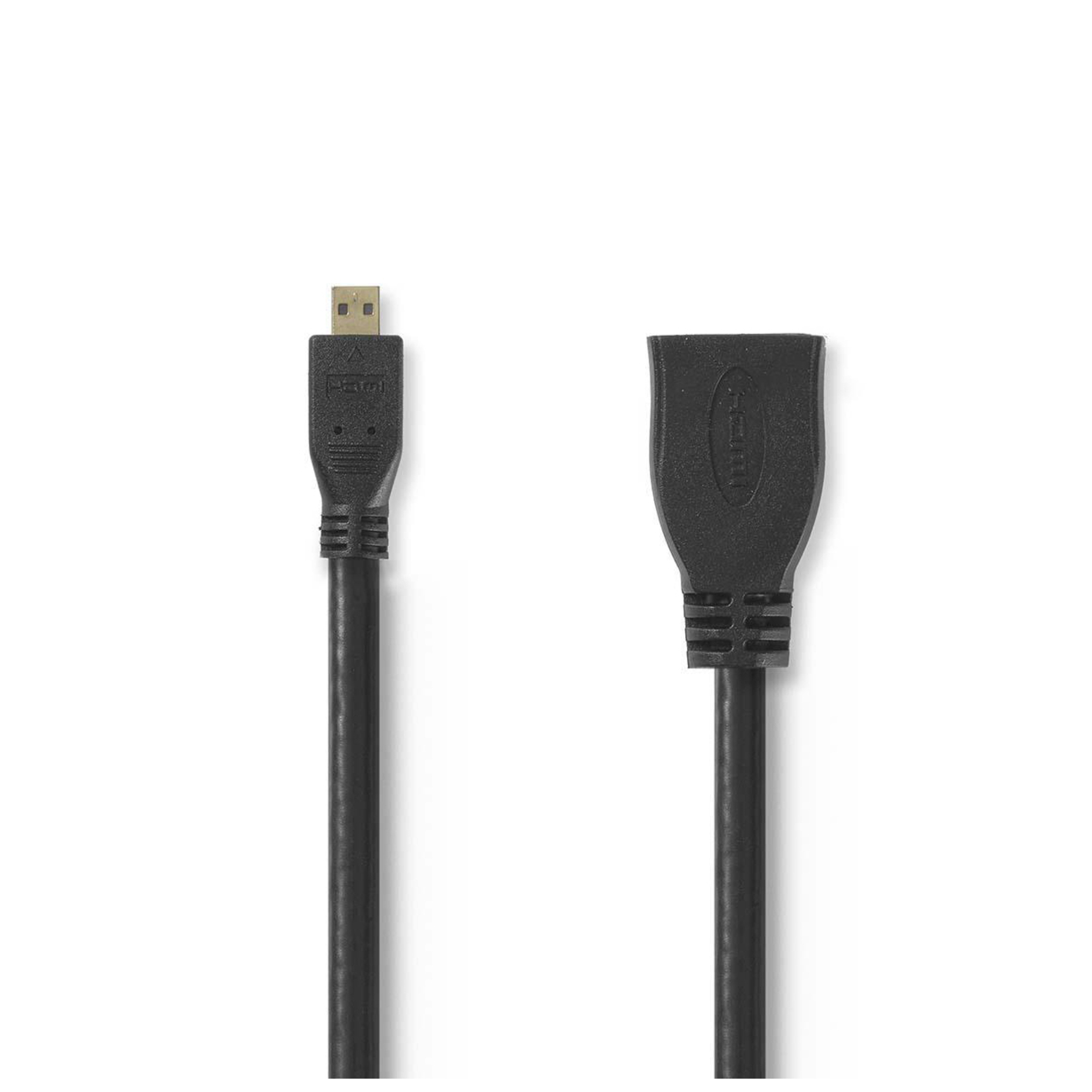 Nedis CVGP34790BK02 câble HDMI 0,2 m HDMI Type D (Micro) HDMI Type A (Standard) Noir - Neuf Noir - vue 2