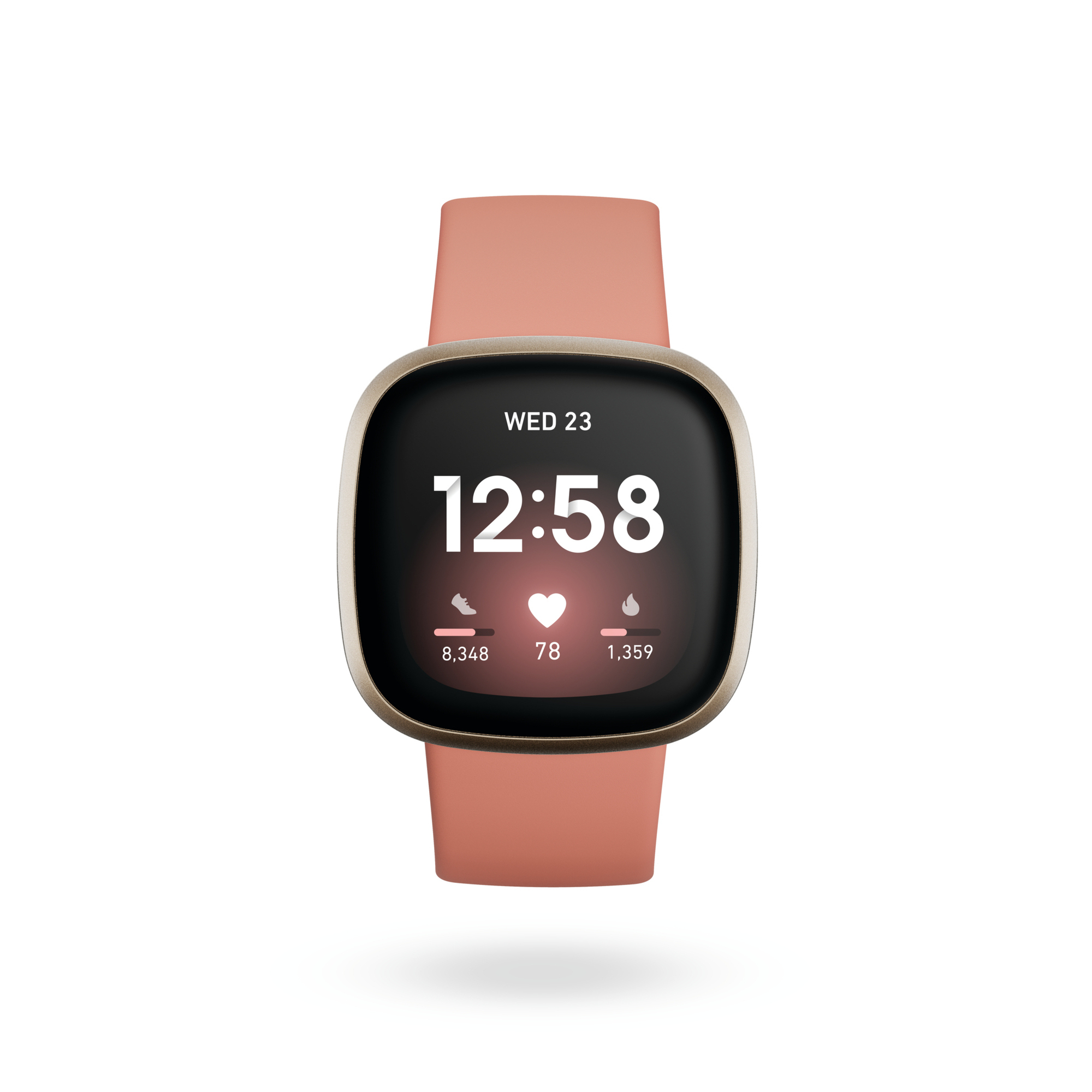 Fitbit Versa 3 Aluminium en or doux Montre connectée avec bracelet silicone taille du bracelet : / Wi Fi NFC Bluetooth