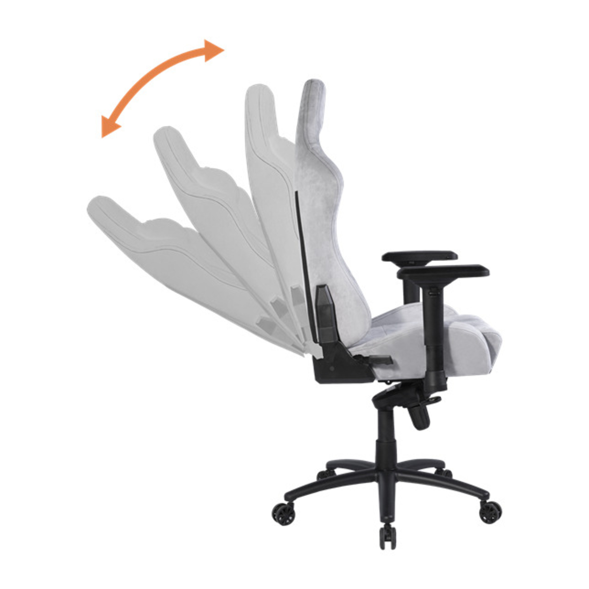 DELTACO GAMING - Fauteuil gaming, accoudoirs 4D, Alcantara gris clair, max 130kg - Neuf