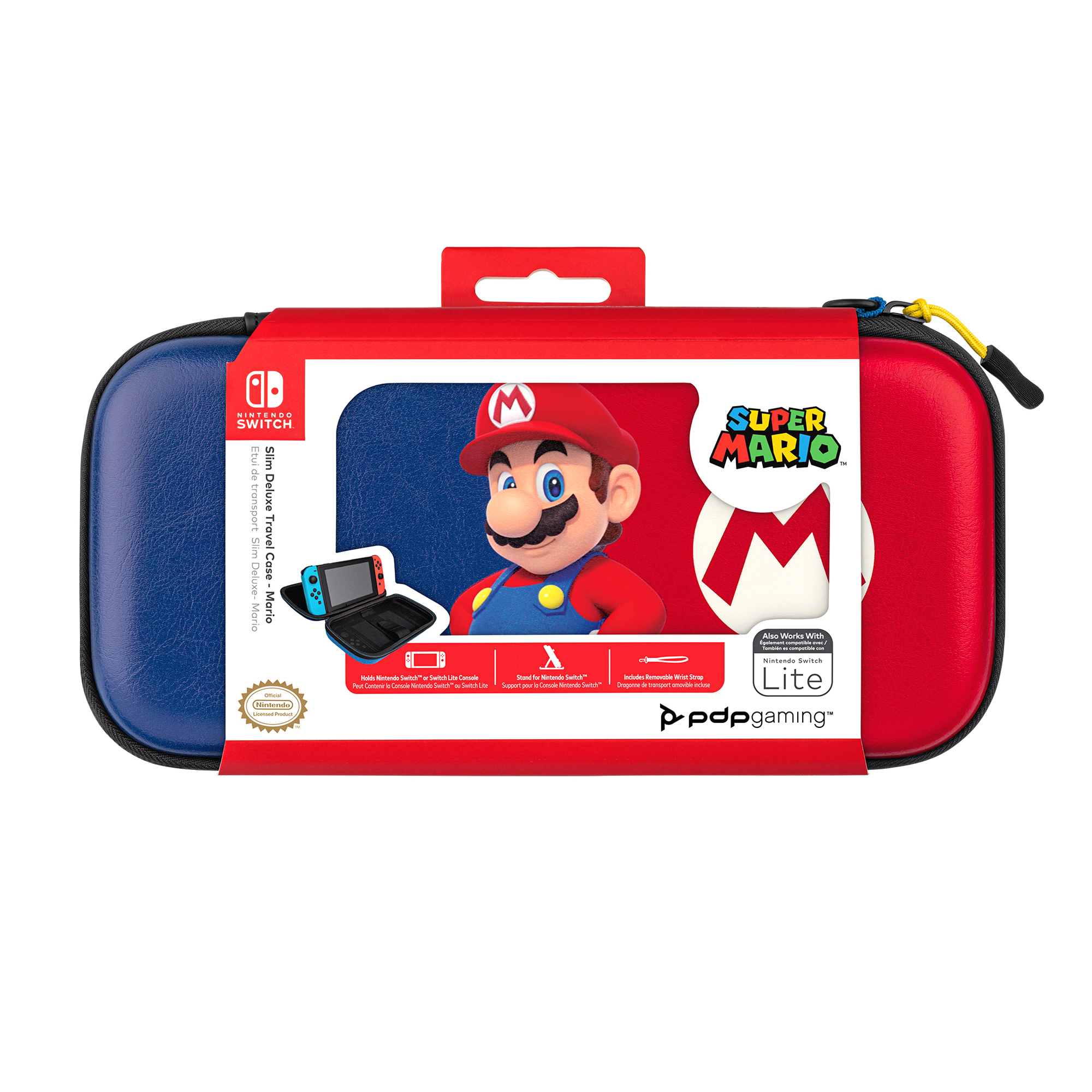 Boîtier robuste Slim Deluxe Power Pose Mario Nintendo Bleu, Rouge - Neuf