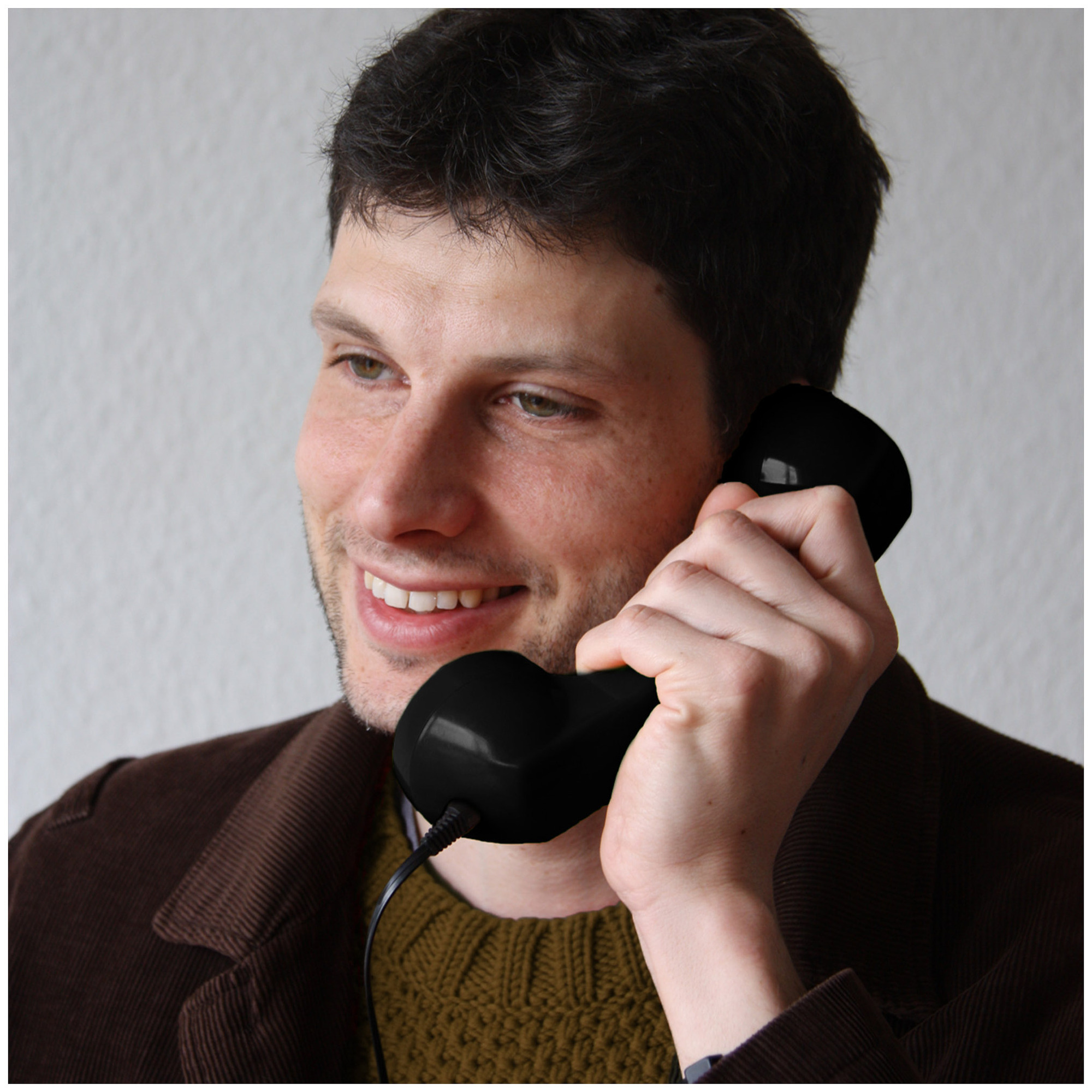 Combiné Téléphone Rétro pour Smartphones Android - Noir - Neuf