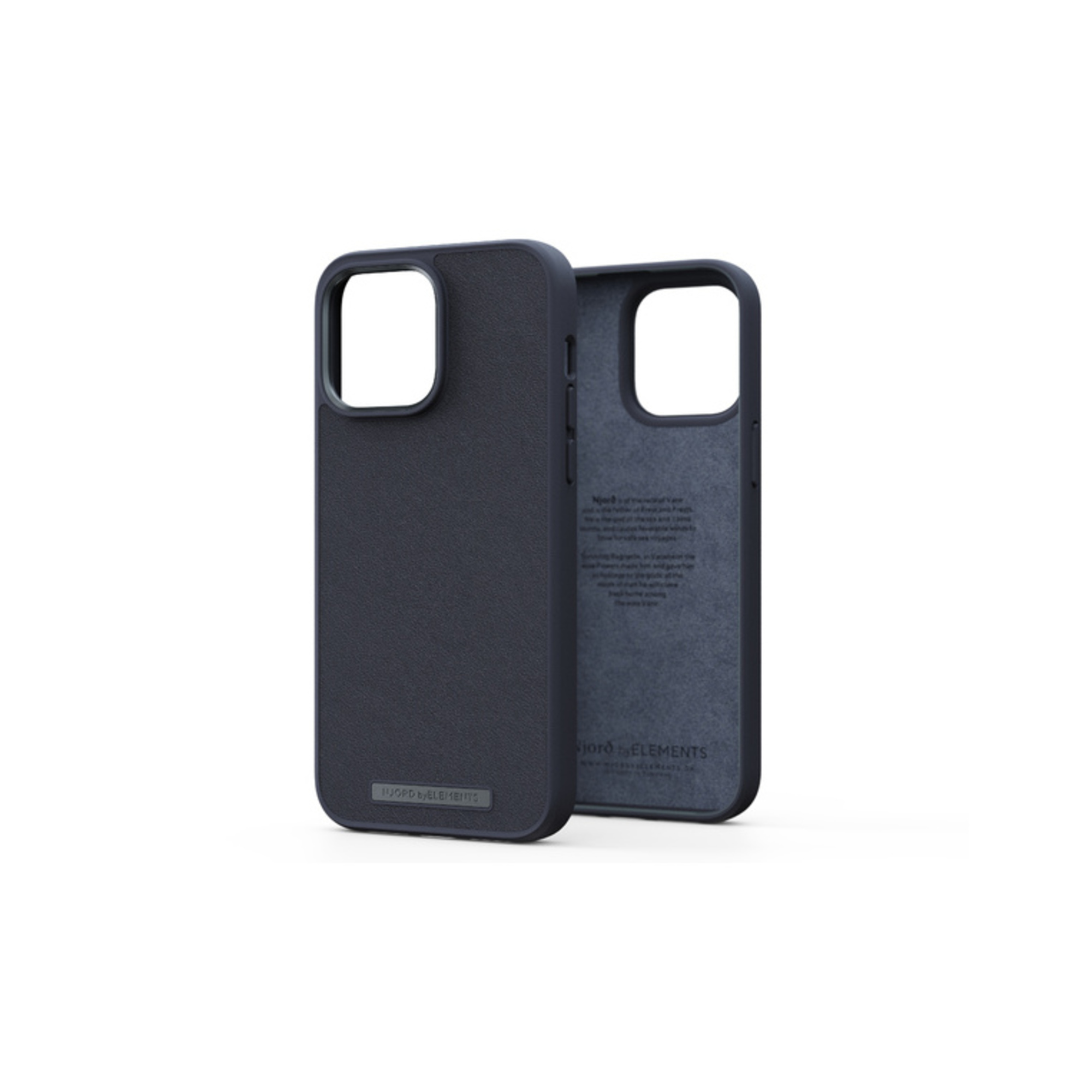 NJORD BYELEMENTS Njor&eth; Coque cuir pour iPhone 14 Pro Max Noir-NOIR