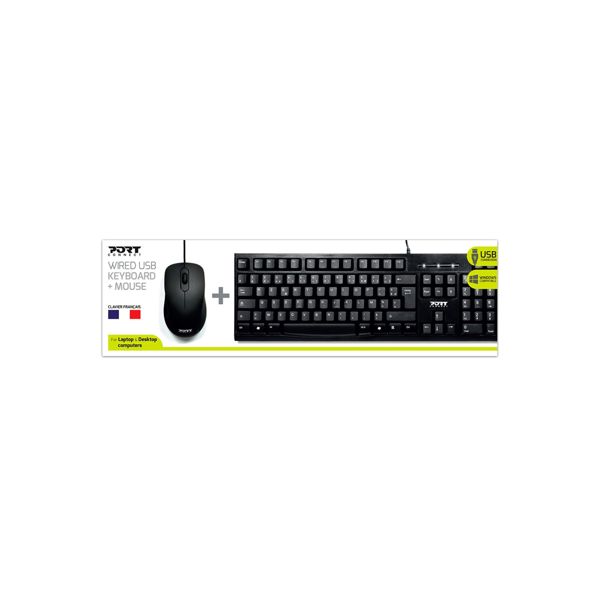 Pack Clavier Et Souris Filaire Port Designs 900900 – AZERTY, 1000 DPI - vue 2