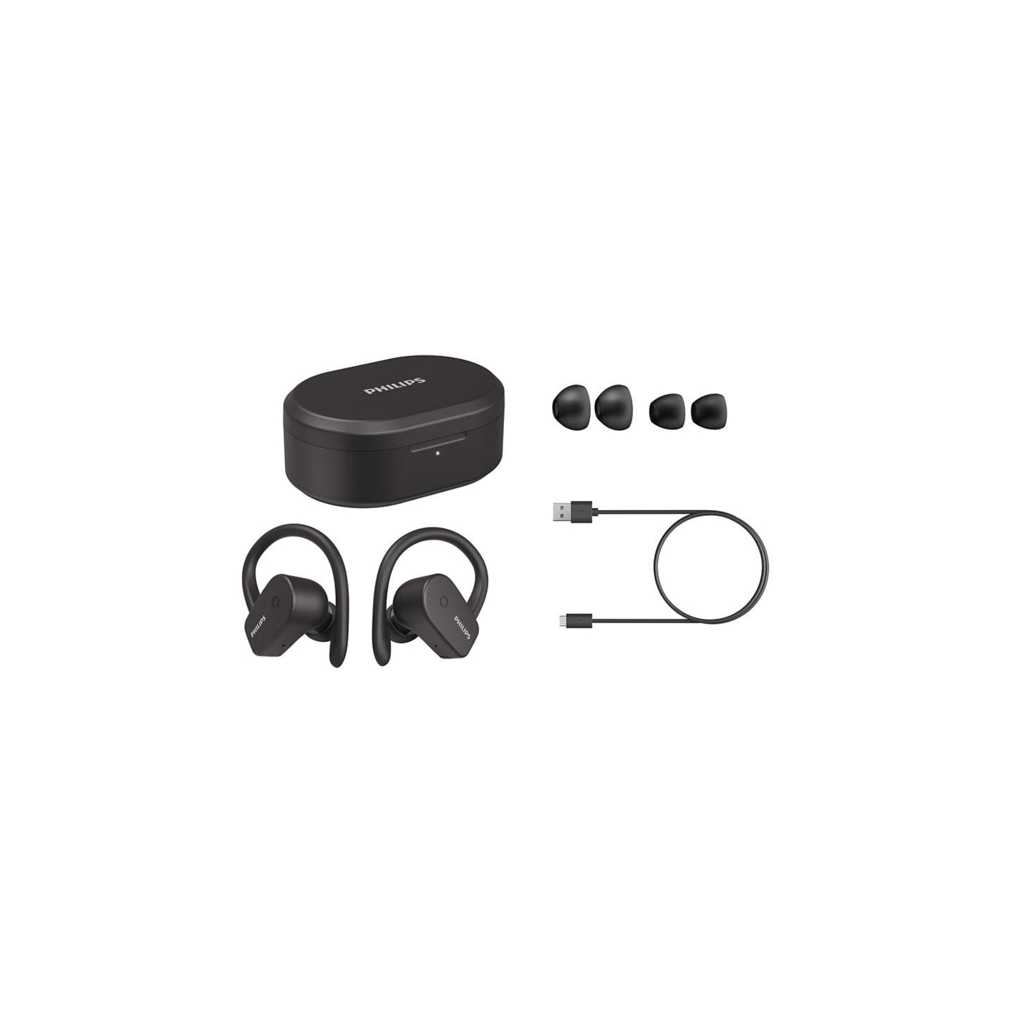 Philips TAA5205BK/00 écouteur/casque True Wireless Stereo (TWS) Crochets auriculaires, Ecouteurs Sports Bluetooth Noir - Neuf