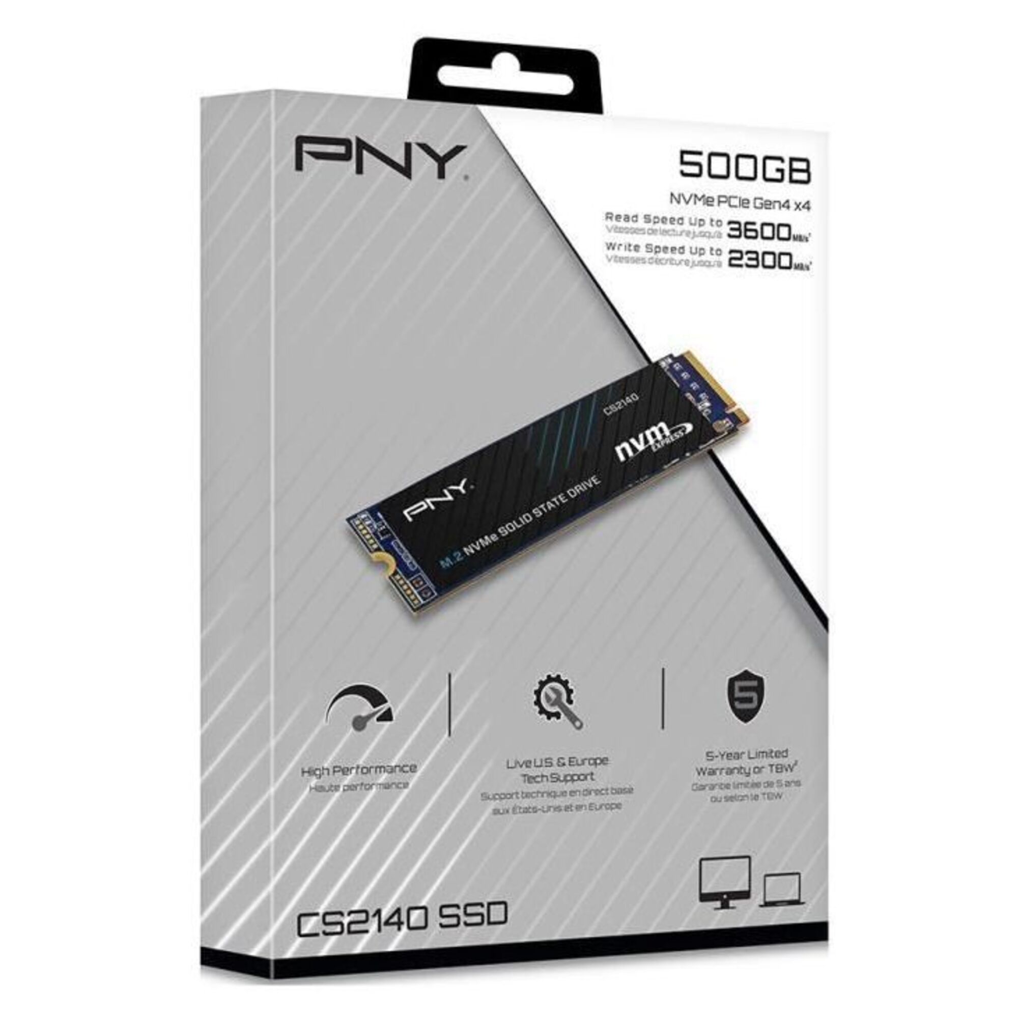 PNY CS2140 500 Go .2 PCI Express 4.0 NVMe 3D NAND Neuf - vue 2