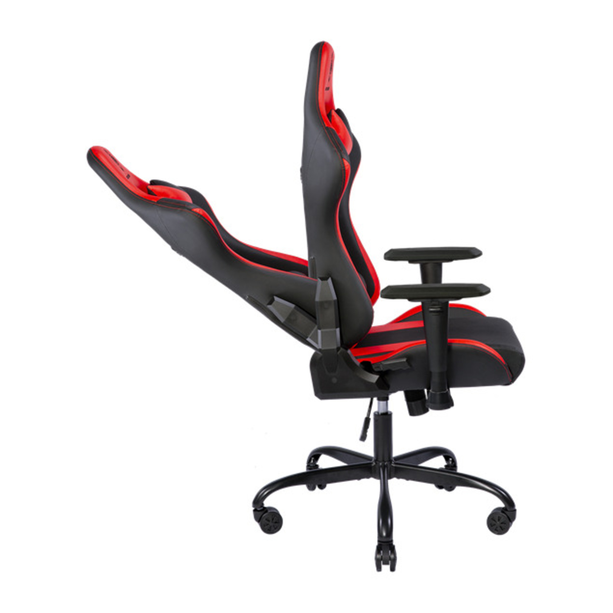 DELTACO GAMING - Fauteuil gaming, Base aluminium, Cuir PU noir & rouge, max 90kg - Neuf