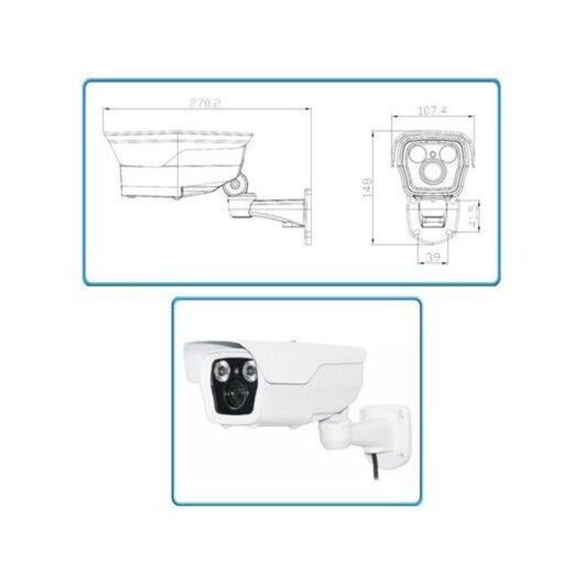 Camera Ethernet Rj45 Vision Nocturne 40M HD 720P Étanche Surveillance Extérieur YONIS - Neuf