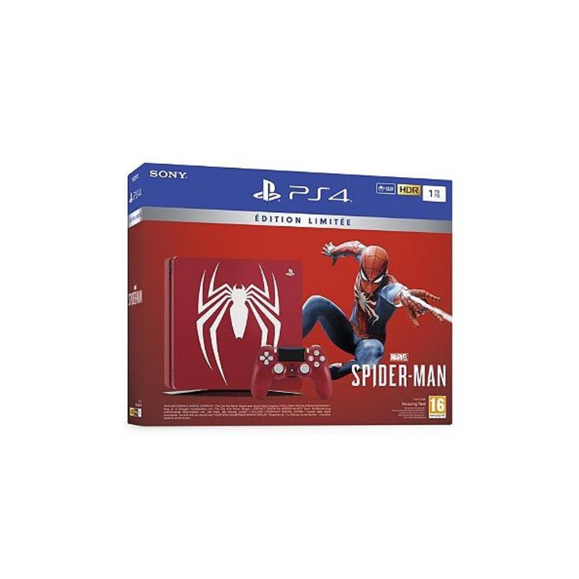 PS4 Slim F Marvel' Spider Man Limited Edition + Marvel' Spider Man Standard + Edition Bon état