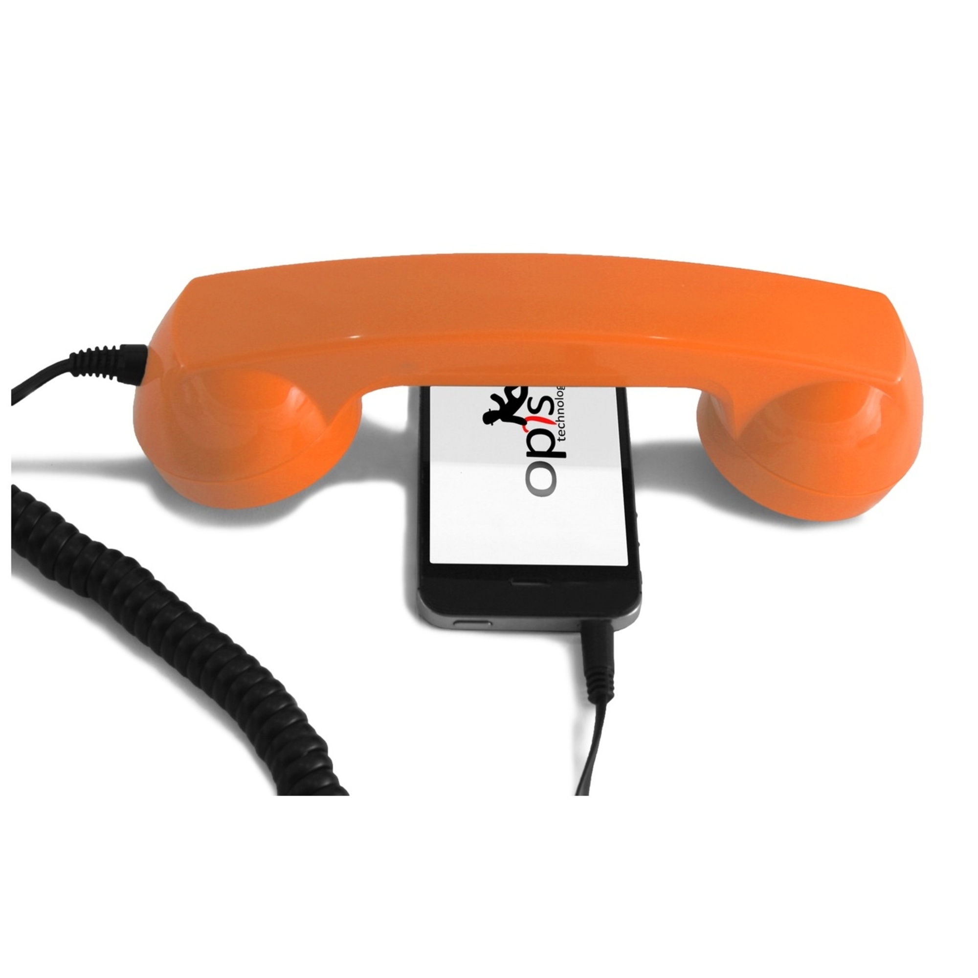 Combiné Téléphone Rétro pour Smartphones Android - Orange - Neuf