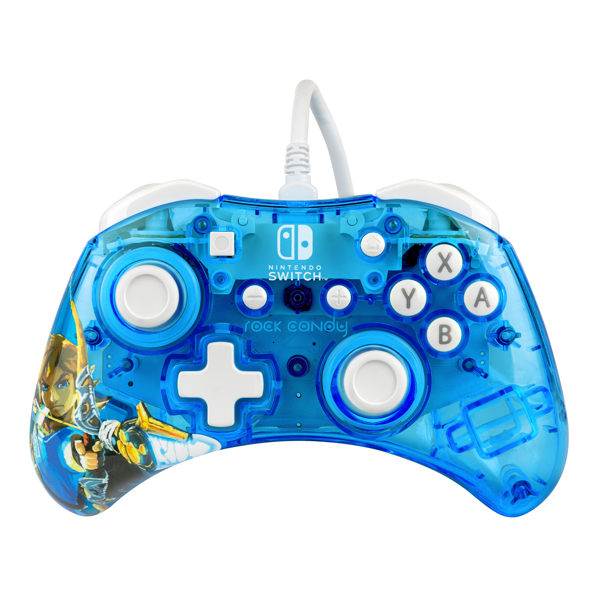 Rock Cand: Berry Brave Link Bleu, Translucide USB Manette de jeu Analogique/Numérique Nintendo Switch, Nintendo Switch Lite, Nintendo Switch OLED - Neuf