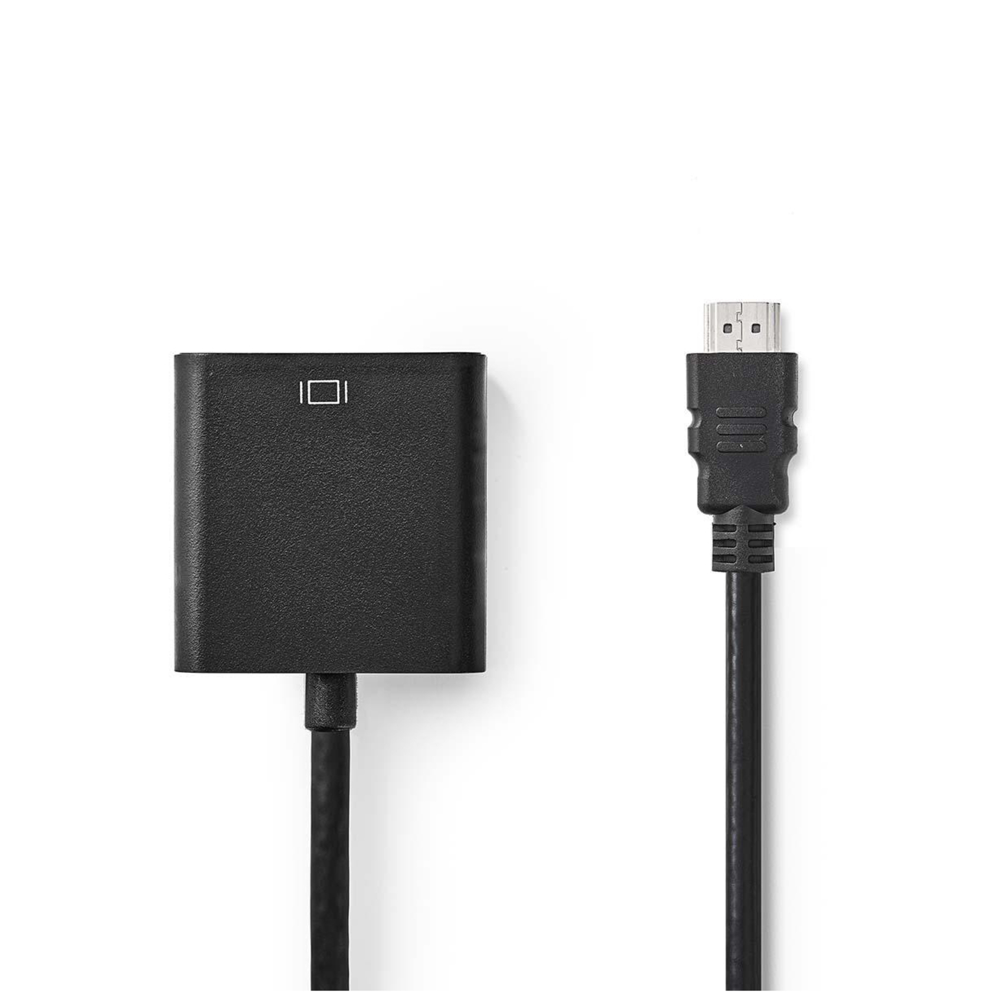 Nedis CCGB34900BK02 câble vidéo et adaptateur 0,2 m HDMI Type A (Standard) VGA (D-Sub) + 3,5 mm Noir - Neuf