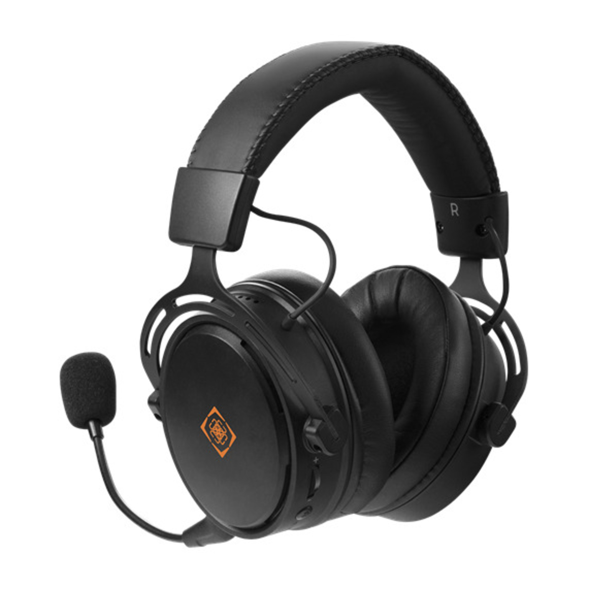 Deltaco Gaming - DH410 - Casque gaming sans fil, haut-parleurs stéréo 50mm, Cuir PU, micro flexible détacheable, PC/MAC/Console/Mobile - Neuf